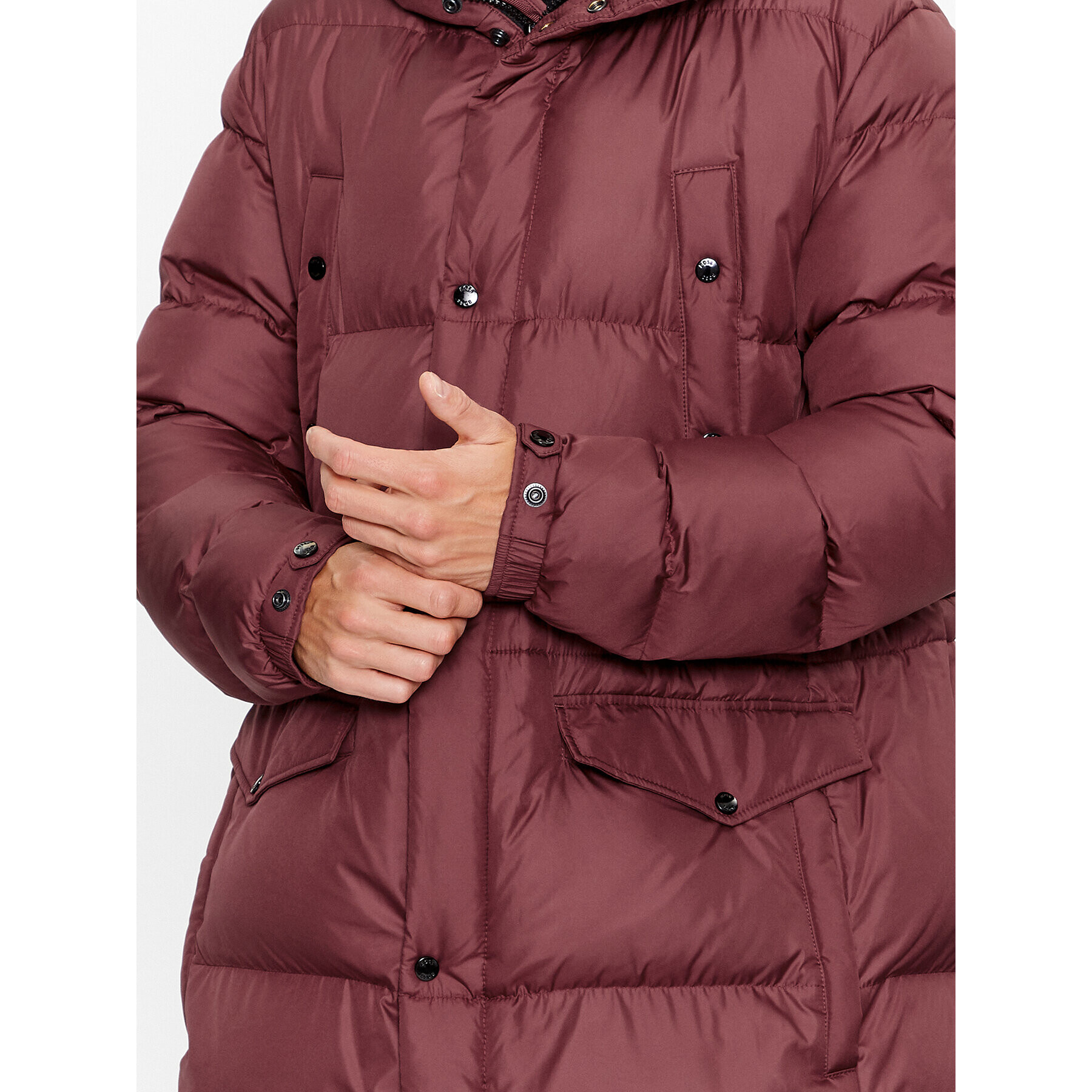Boss Пухено яке Condolo 50498000 Червен Regular Fit - Pepit.bg