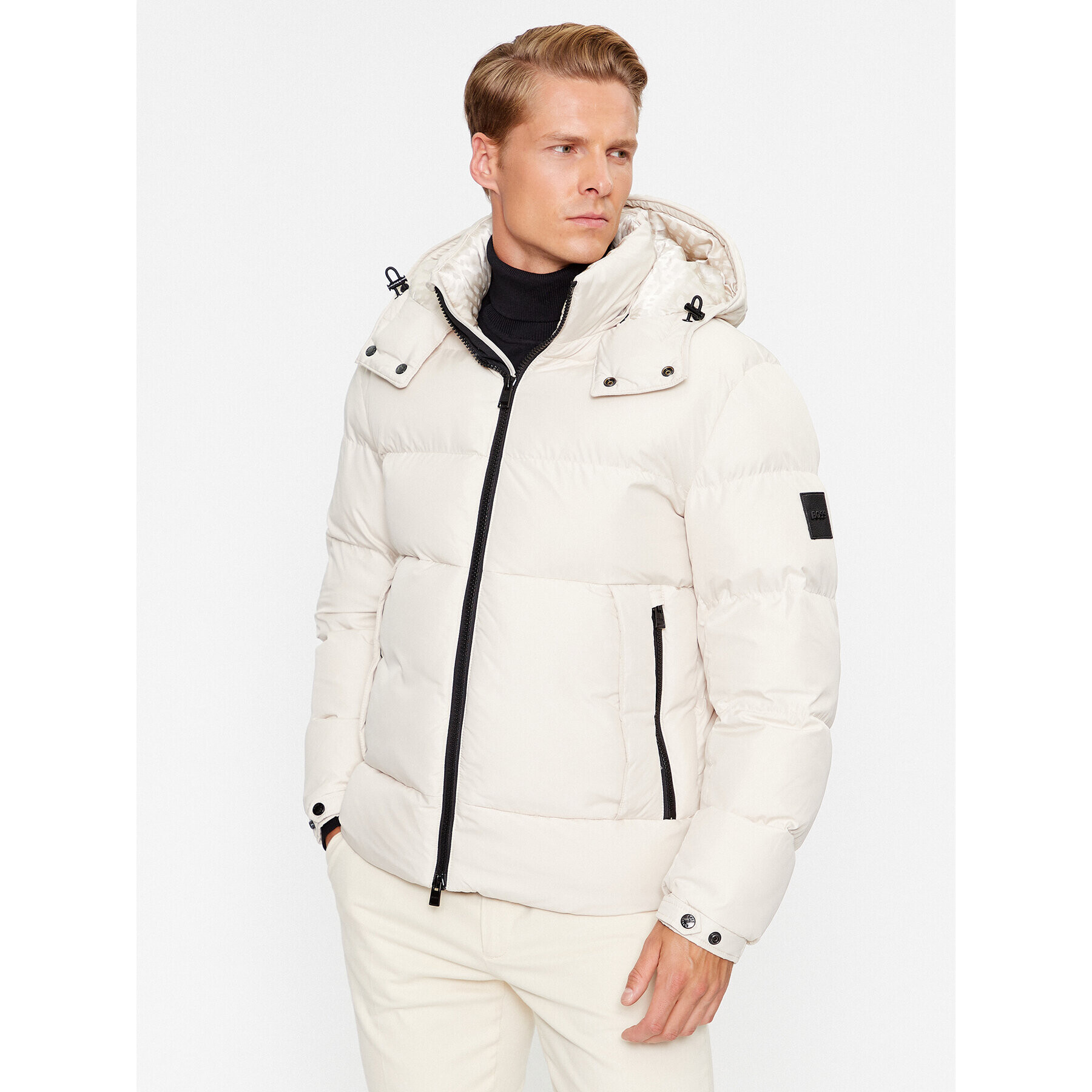 Boss Пухено яке Corbinian 50497836 Екрю Regular Fit - Pepit.bg