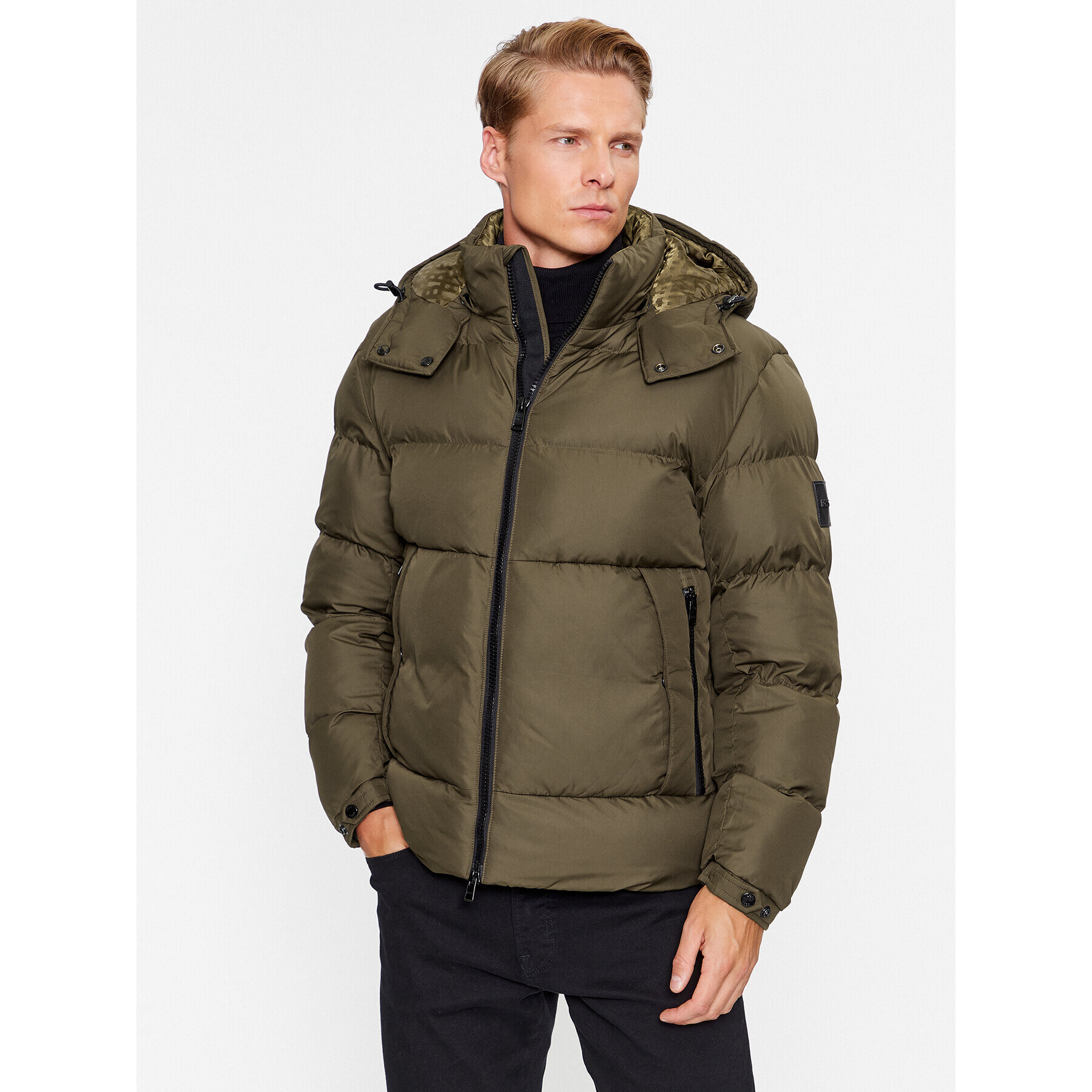 Boss Пухено яке Corbinian 50497836 Зелен Regular Fit - Pepit.bg