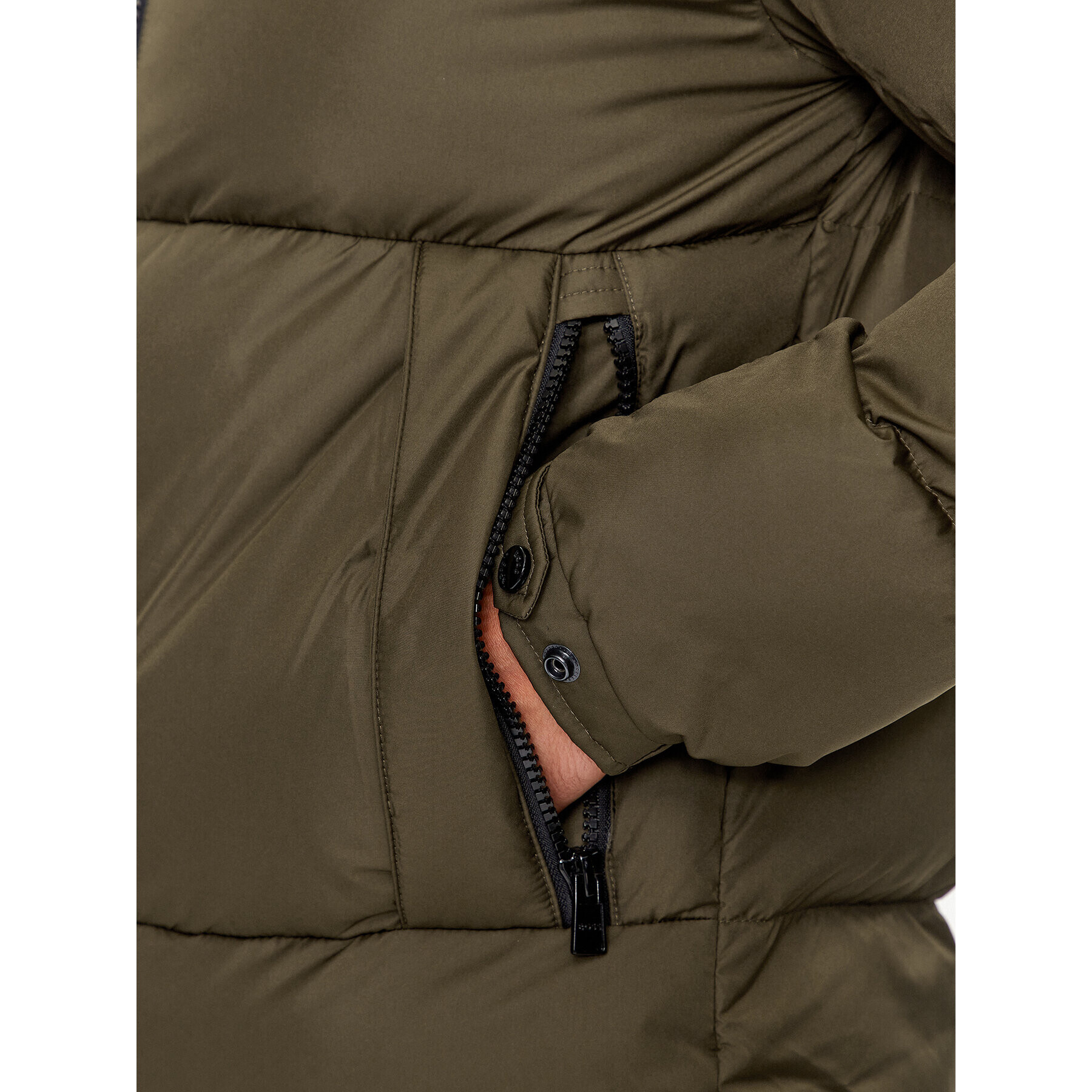 Boss Пухено яке Corbinian 50497836 Зелен Regular Fit - Pepit.bg
