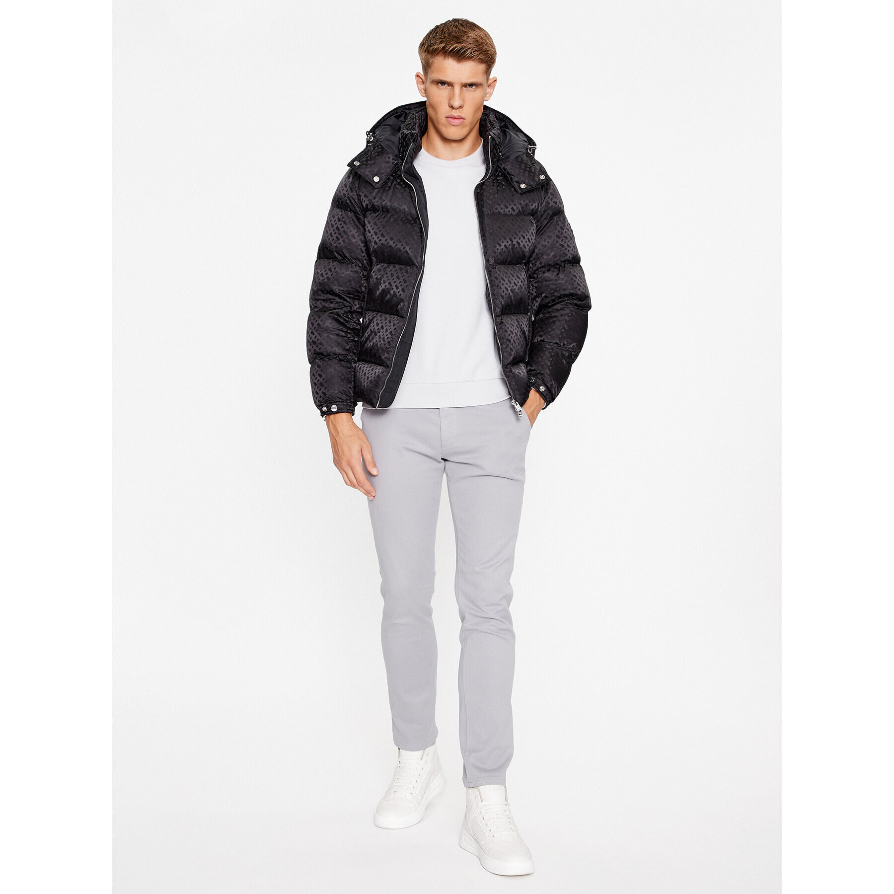 Boss Пухено яке Corbinian1 50499813 Черен Regular Fit - Pepit.bg