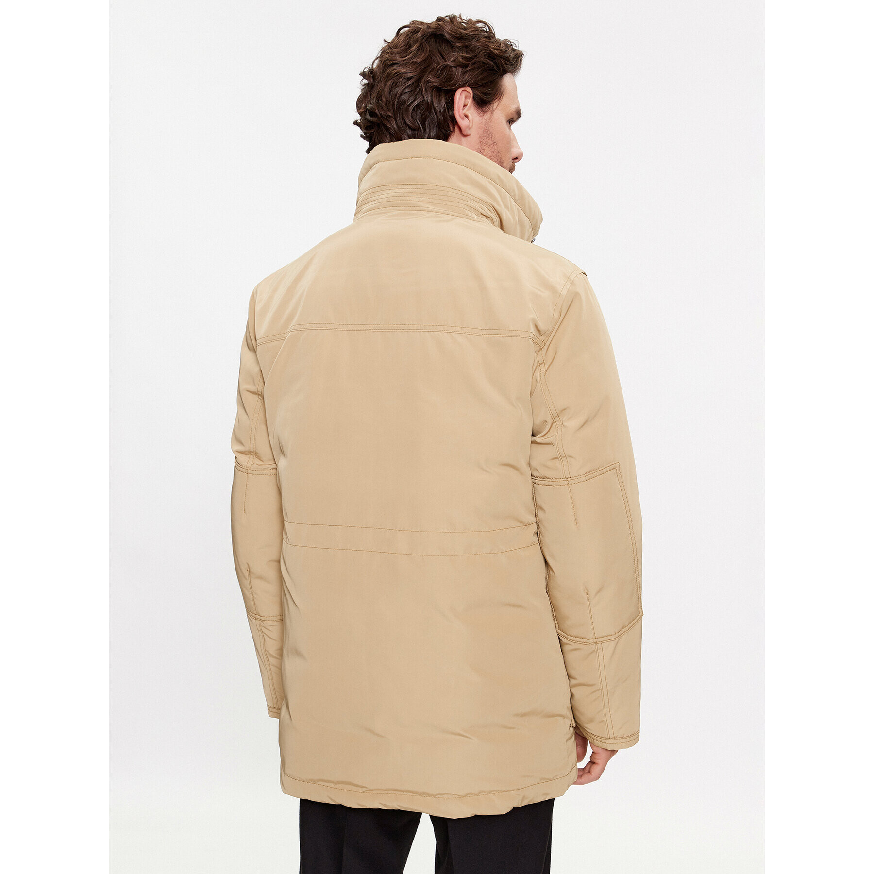 Boss Пухено яке Dadico 50499371 Бежов Regular Fit - Pepit.bg