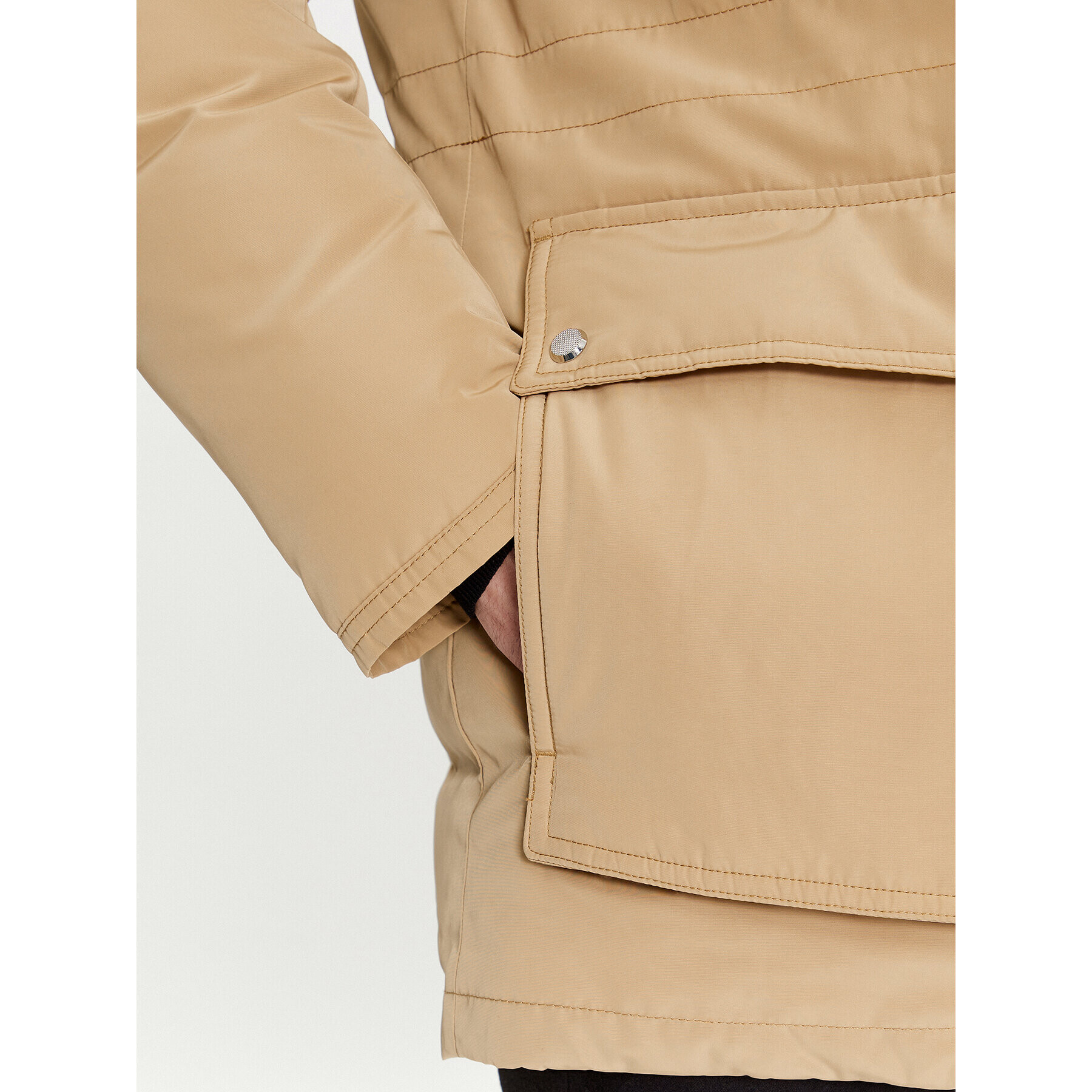 Boss Пухено яке Dadico 50499371 Бежов Regular Fit - Pepit.bg