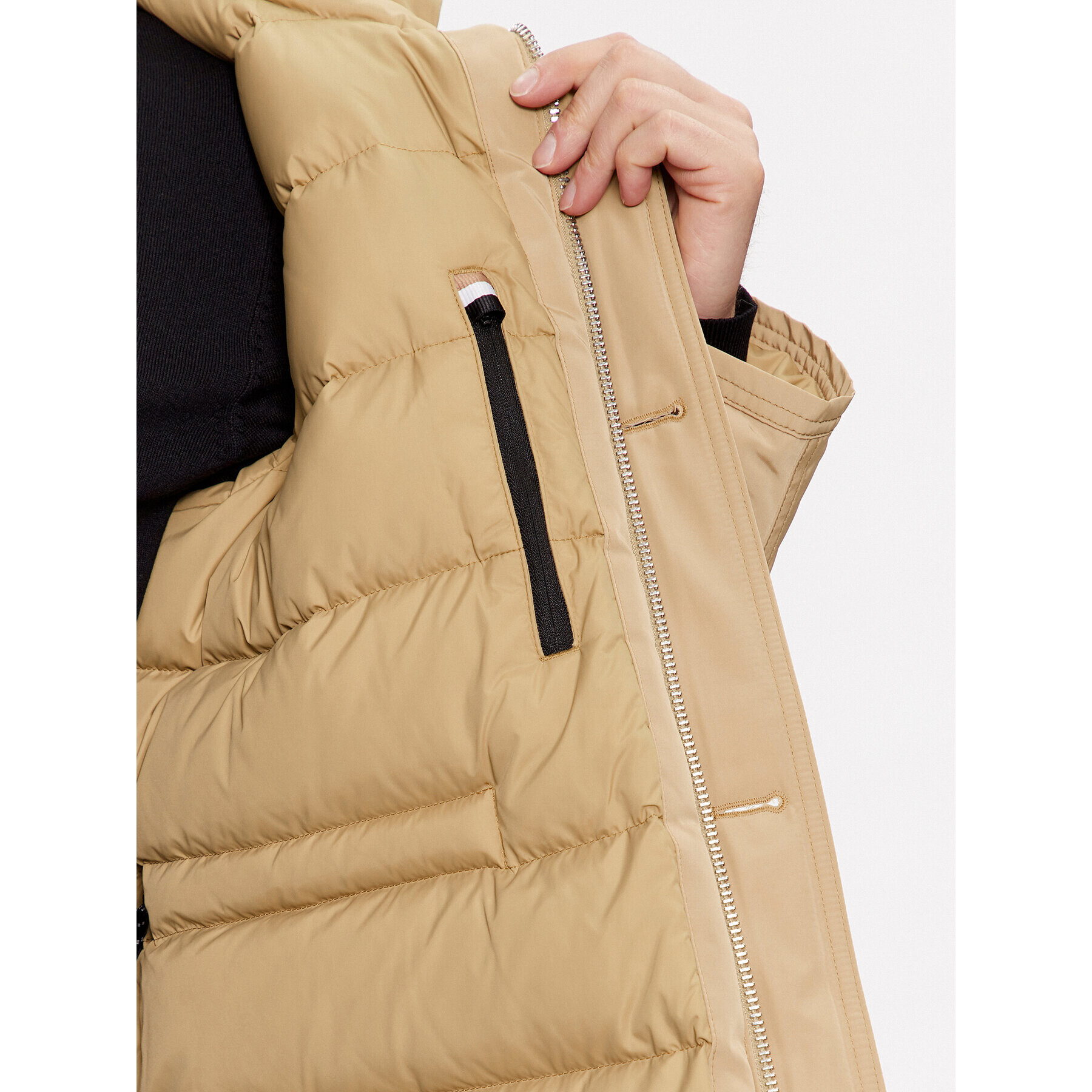 Boss Пухено яке Dadico 50499371 Бежов Regular Fit - Pepit.bg
