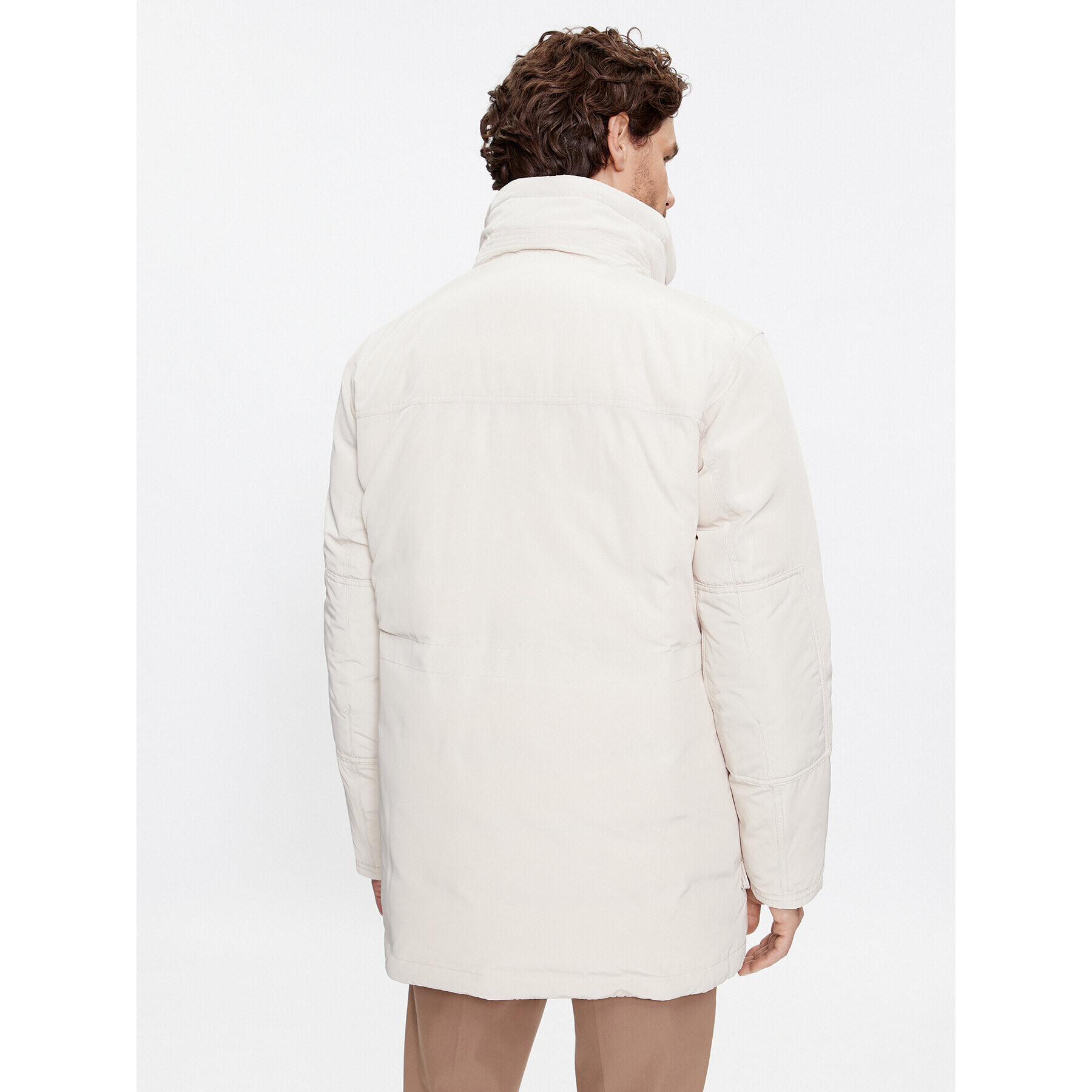Boss Пухено яке Dadico 50499371 Екрю Regular Fit - Pepit.bg