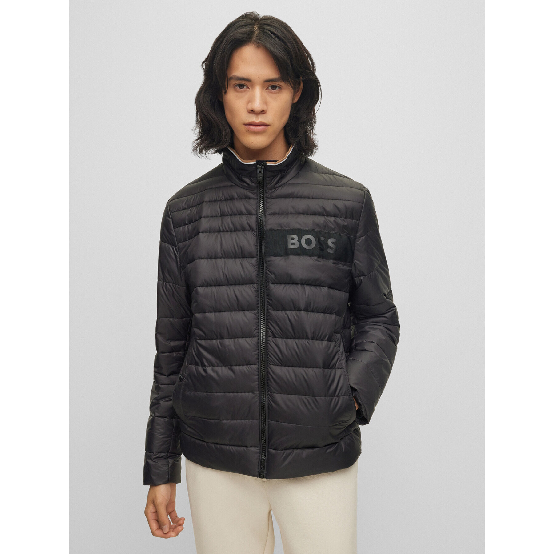 Boss Пухено яке Darolus 50464308 Черен Regular Fit - Pepit.bg