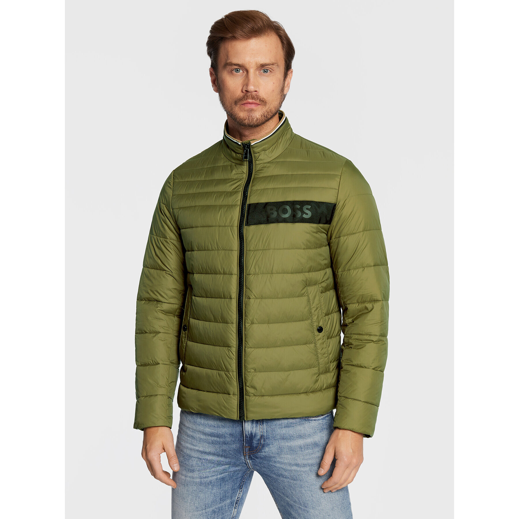 Boss Пухено яке Darolus 50464308 Зелен Regular Fit - Pepit.bg