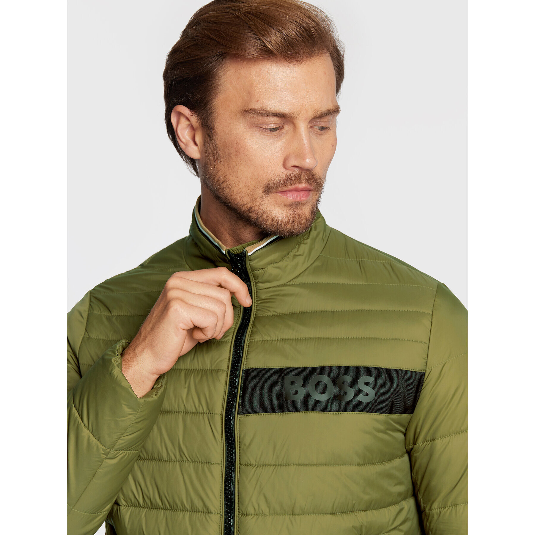 Boss Пухено яке Darolus 50464308 Зелен Regular Fit - Pepit.bg