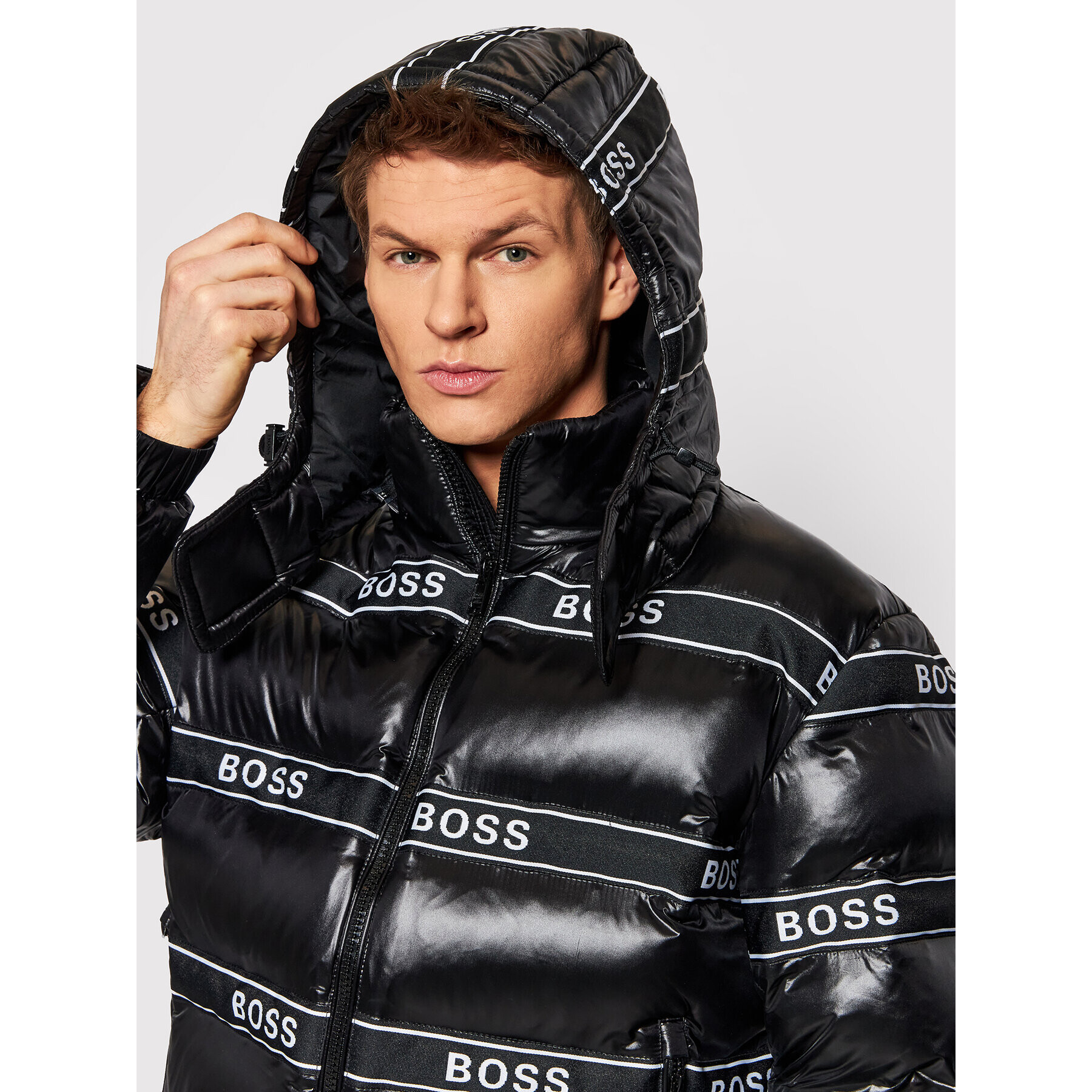 Boss Пухено яке Dobel_Hc 50461455 Черен Regular Fit - Pepit.bg