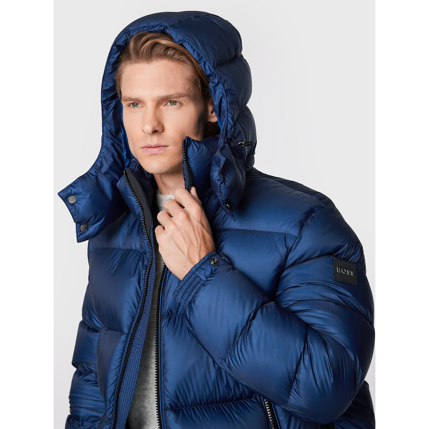Boss Пухено яке Donden 50476213 Тъмносин Regular Fit - Pepit.bg