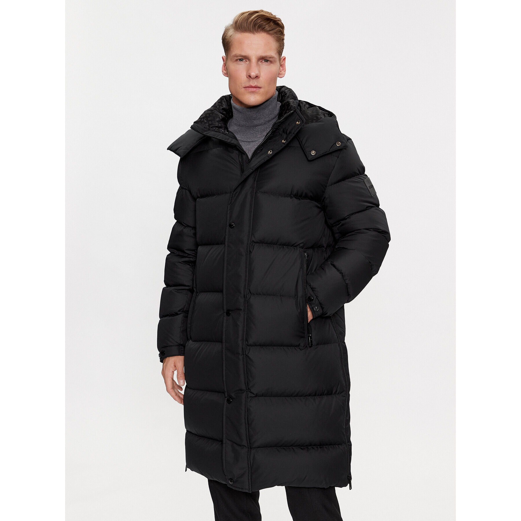 Boss Пухено яке Donden4 50499795 Черен Relaxed Fit - Pepit.bg