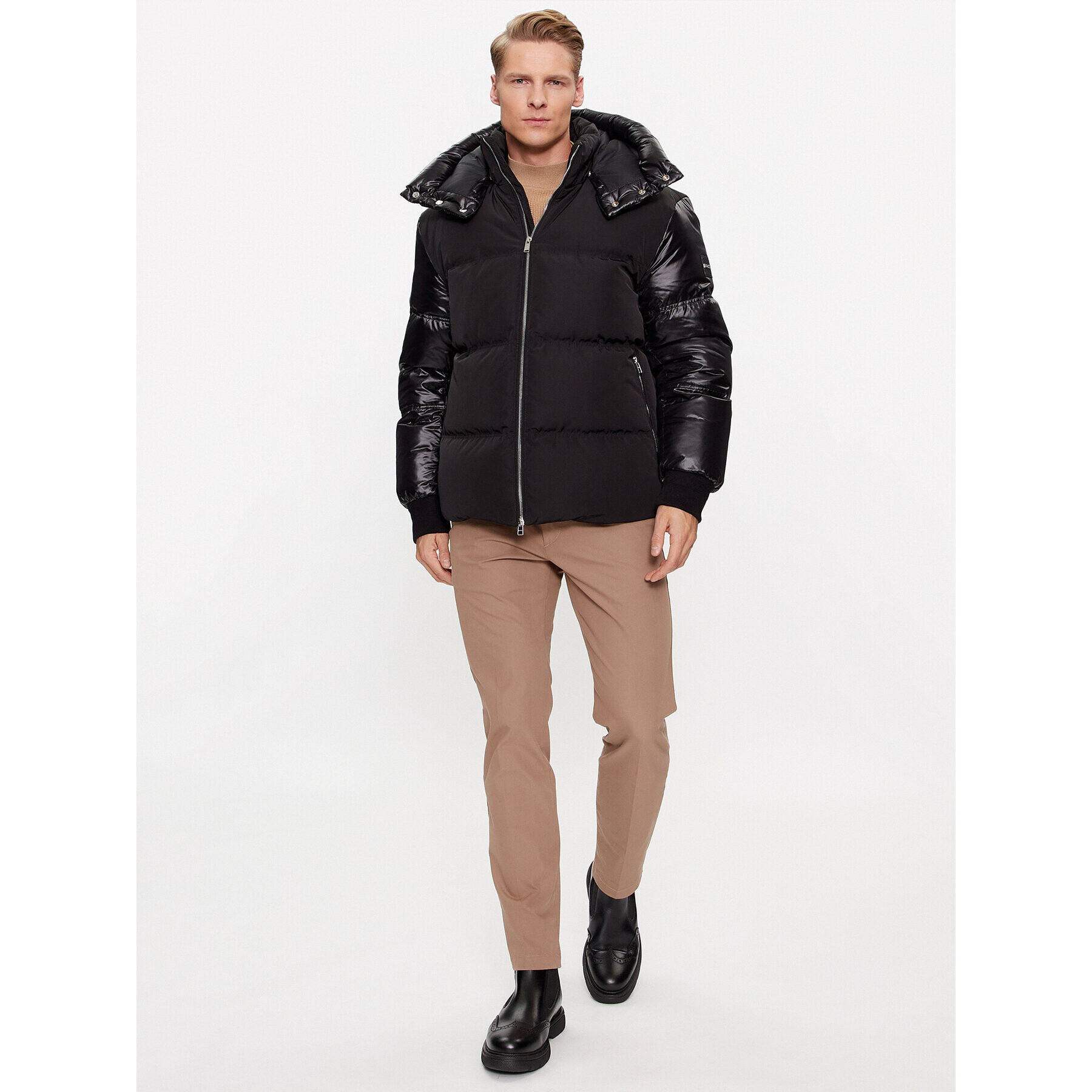 Boss Пухено яке Dybes 50499800 Черен Regular Fit - Pepit.bg