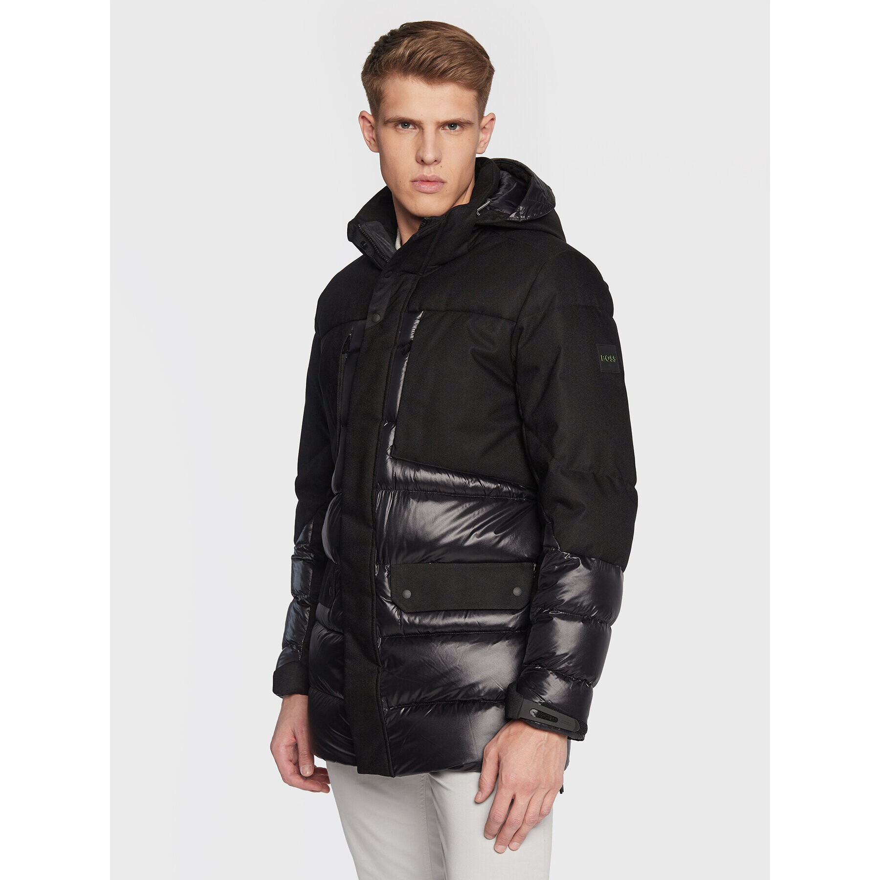 Boss Пухено яке J_Arviko 50475013 Черен Regular Fit - Pepit.bg