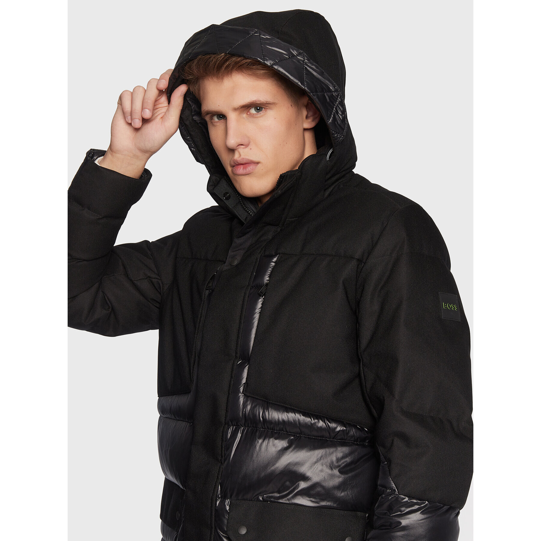 Boss Пухено яке J_Arviko 50475013 Черен Regular Fit - Pepit.bg