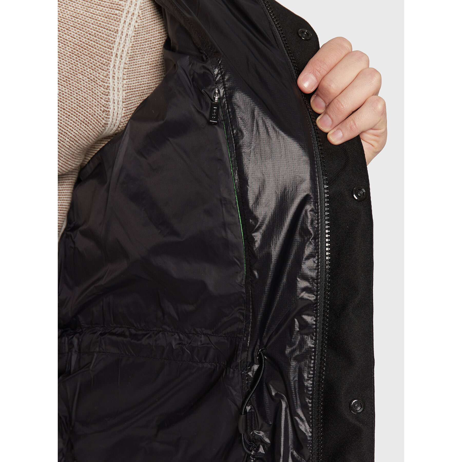 Boss Пухено яке J_Arviko 50475013 Черен Regular Fit - Pepit.bg