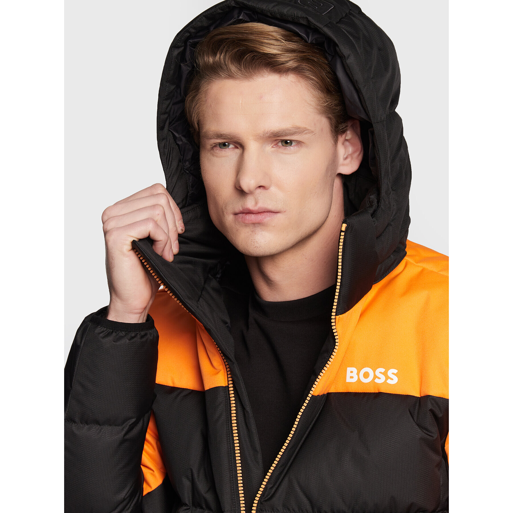 Boss Пухено яке J_Hamar 50476274 Черен Regular Fit - Pepit.bg