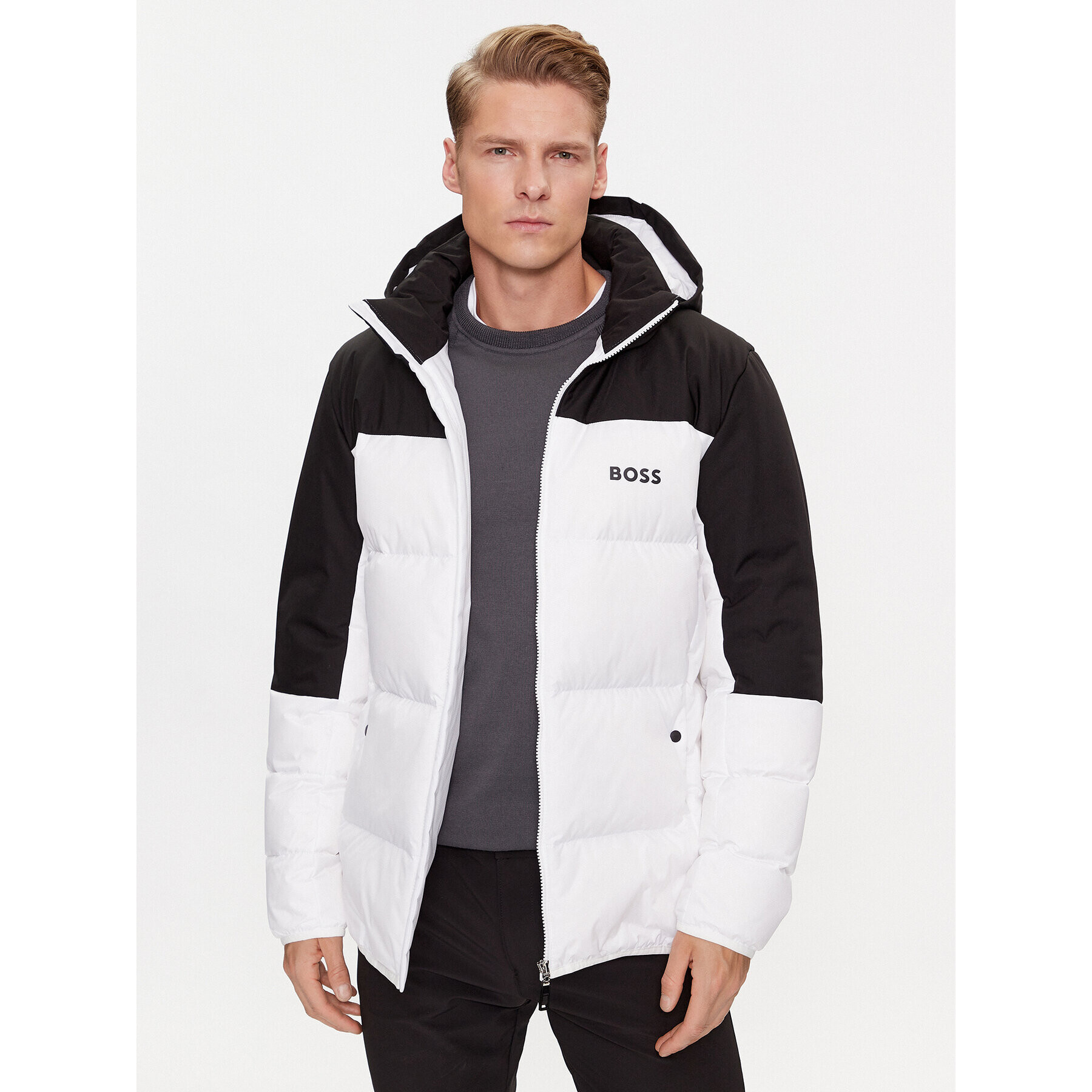 Boss Пухено яке J_Hamar1 50497558 Бял Regular Fit - Pepit.bg