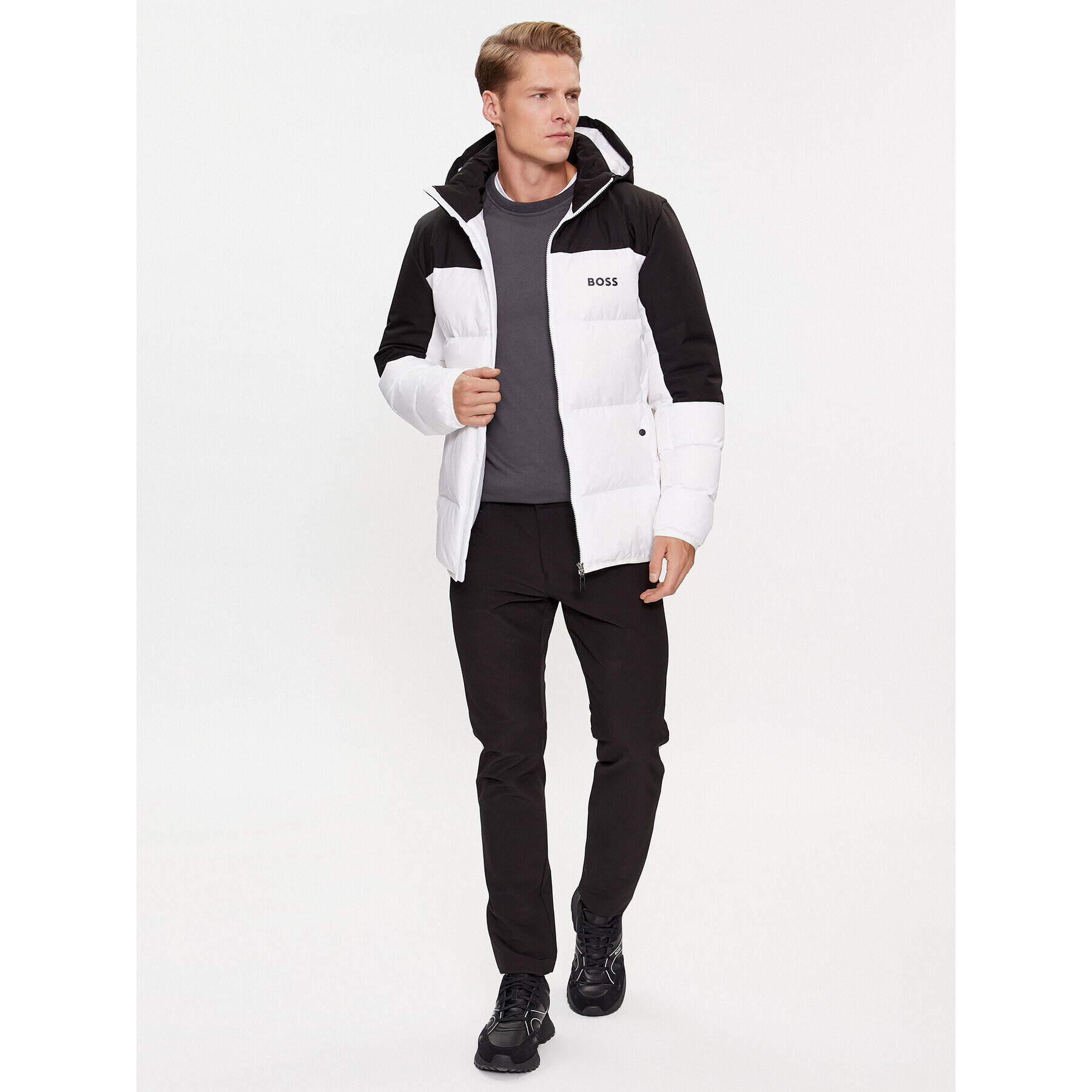 Boss Пухено яке J_Hamar1 50497558 Бял Regular Fit - Pepit.bg