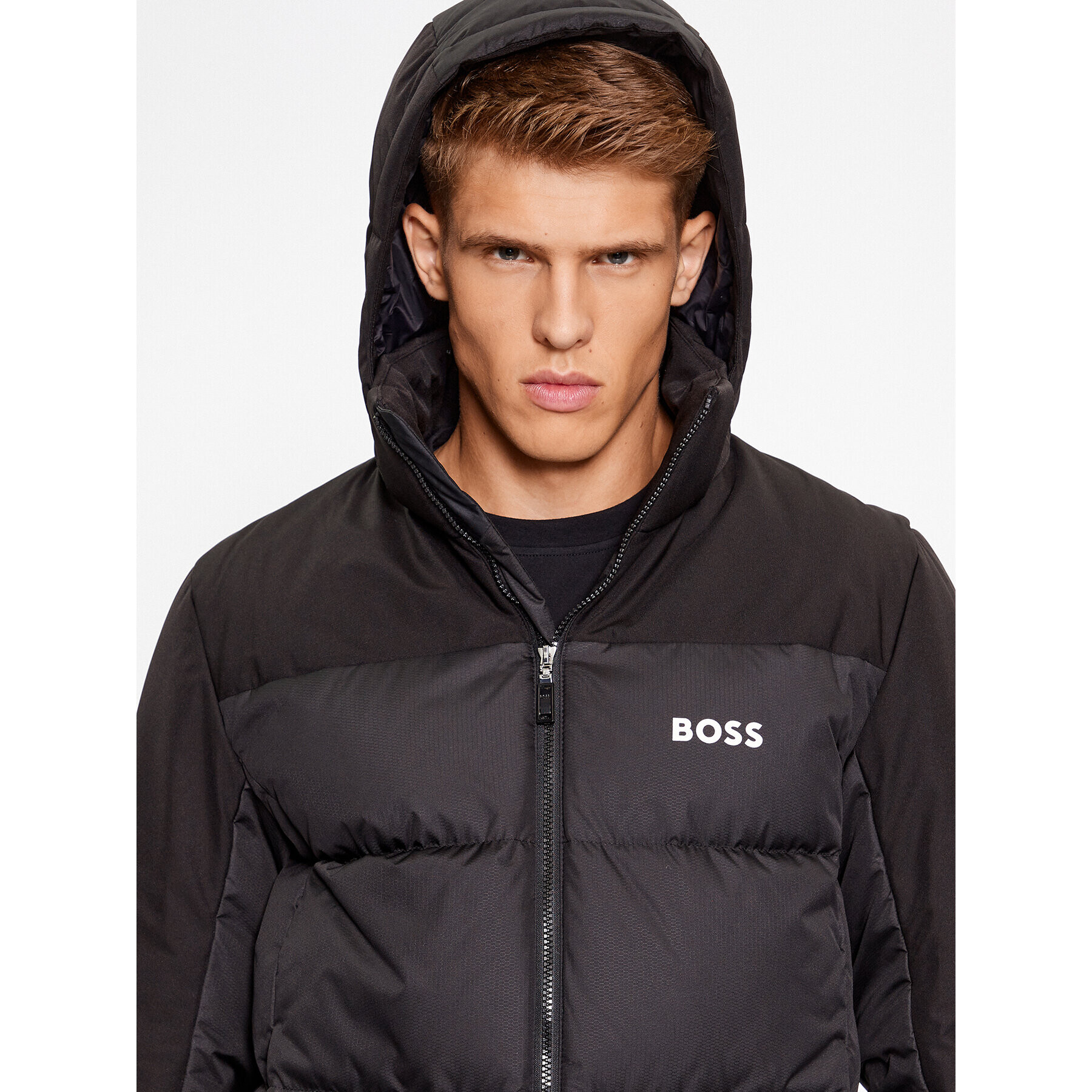 Boss Пухено яке J_Hamar1 50497558 Черен Regular Fit - Pepit.bg