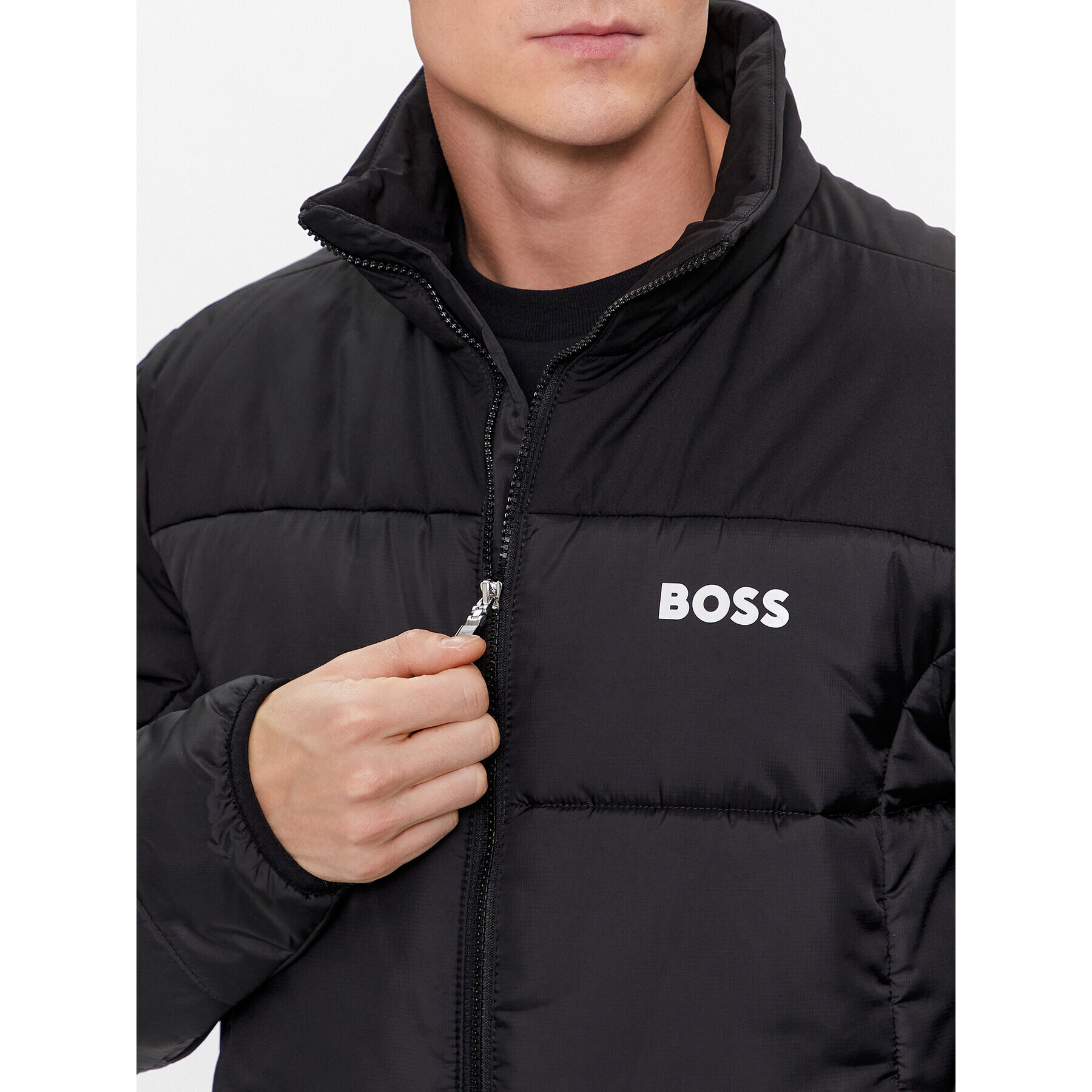 Boss Пухено яке J_Hamar2 50497559 Черен Regular Fit - Pepit.bg