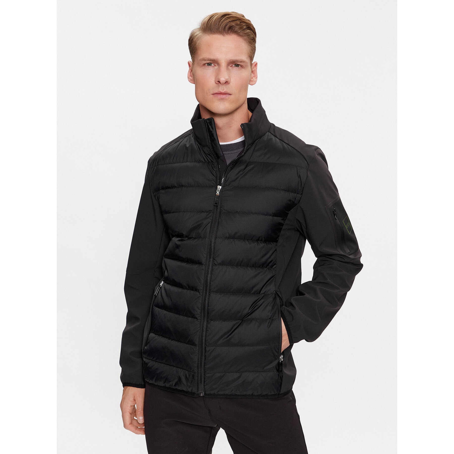 Boss Пухено яке J_Solana 50501448 Черен Regular Fit - Pepit.bg