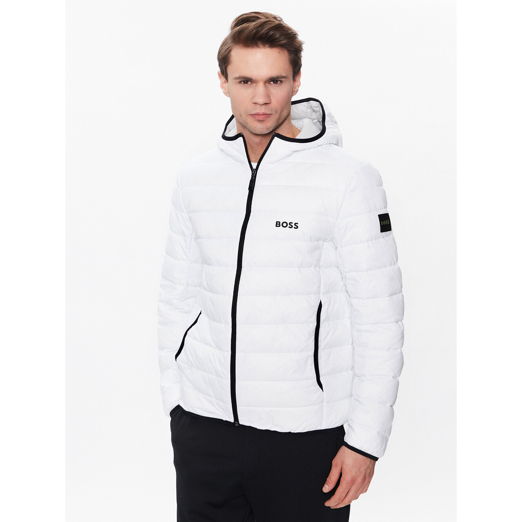 Boss Пухено яке J_Thor 50472472 Бял Regular Fit - Pepit.bg