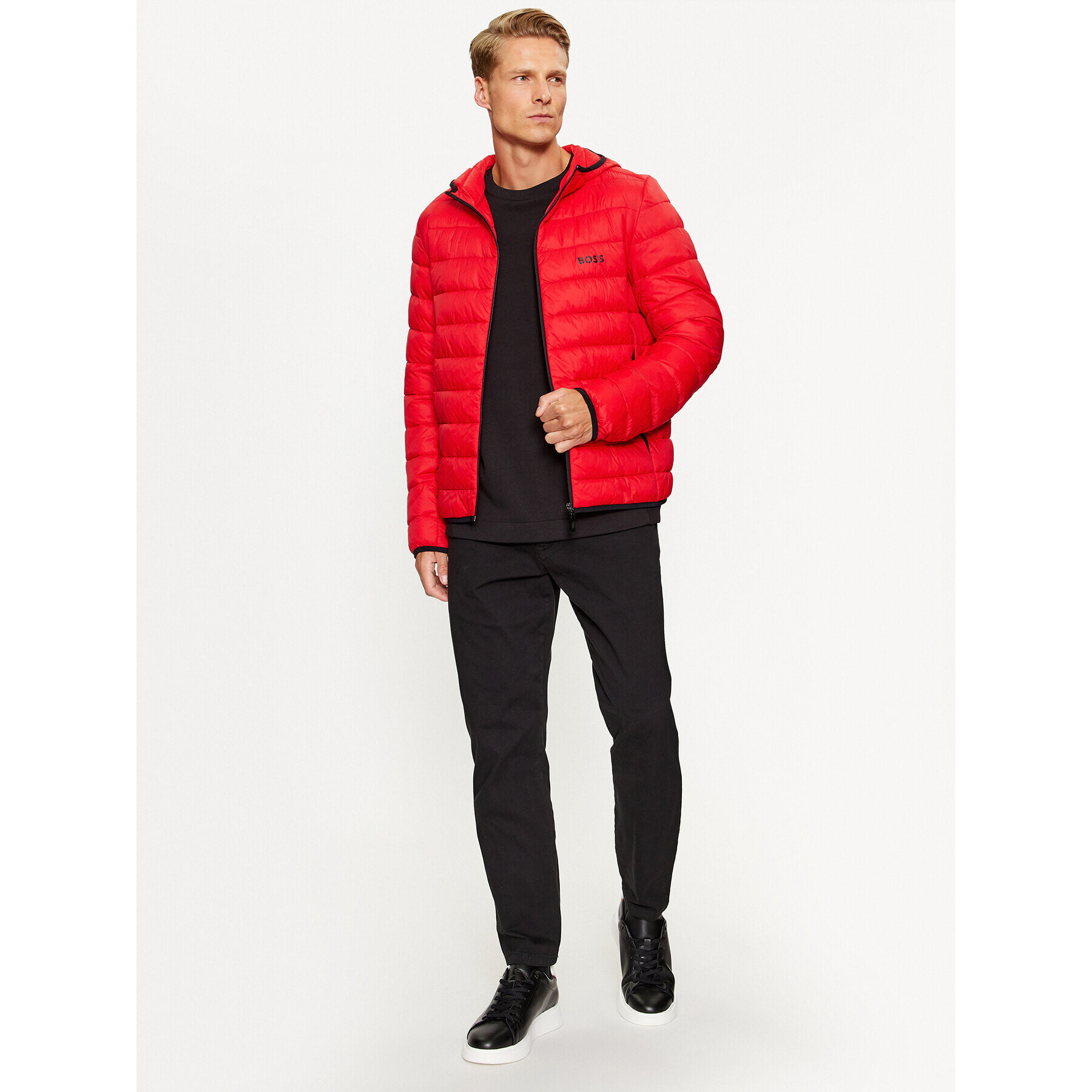 Boss Пухено яке J_Thor 50472472 Червен Regular Fit - Pepit.bg