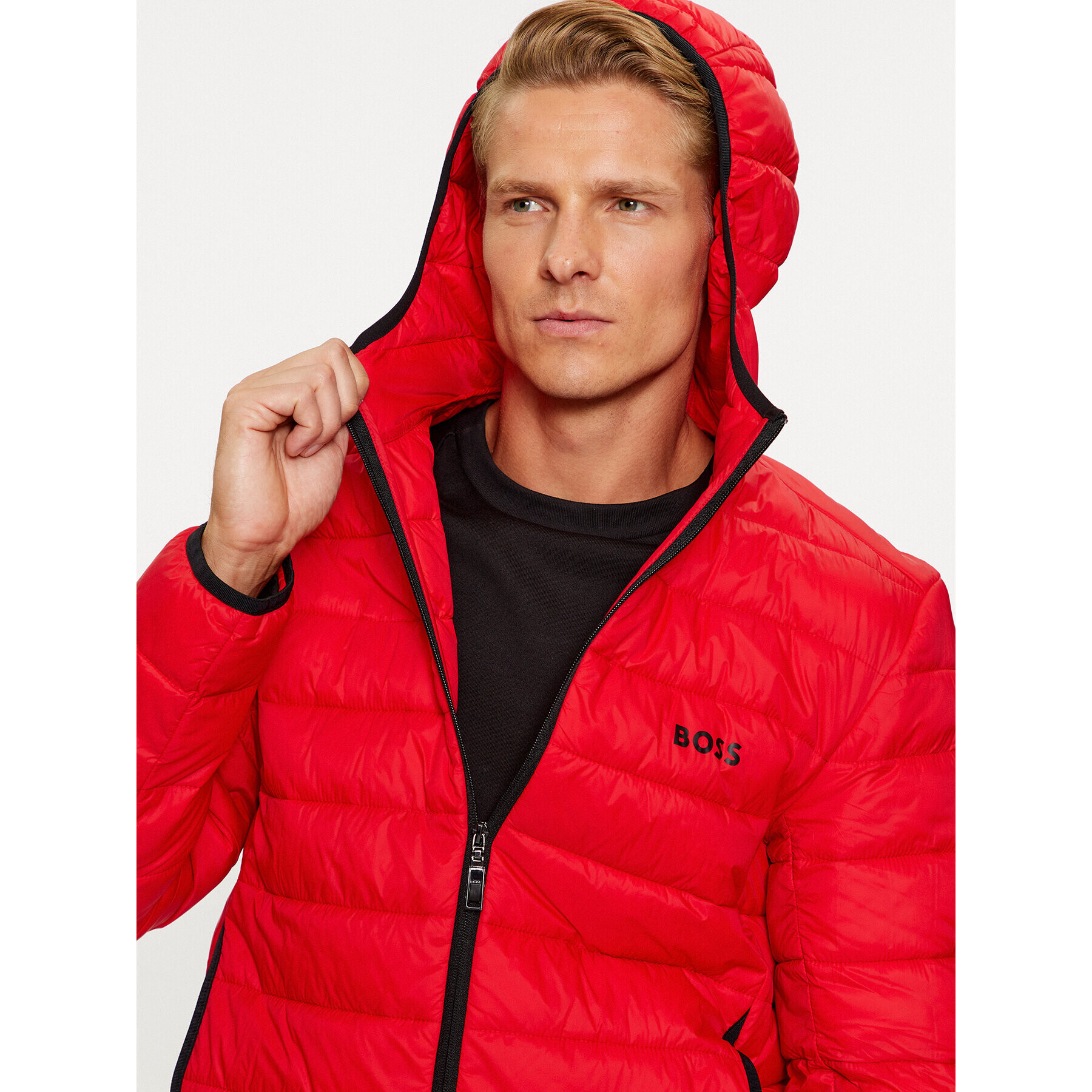 Boss Пухено яке J_Thor 50472472 Червен Regular Fit - Pepit.bg