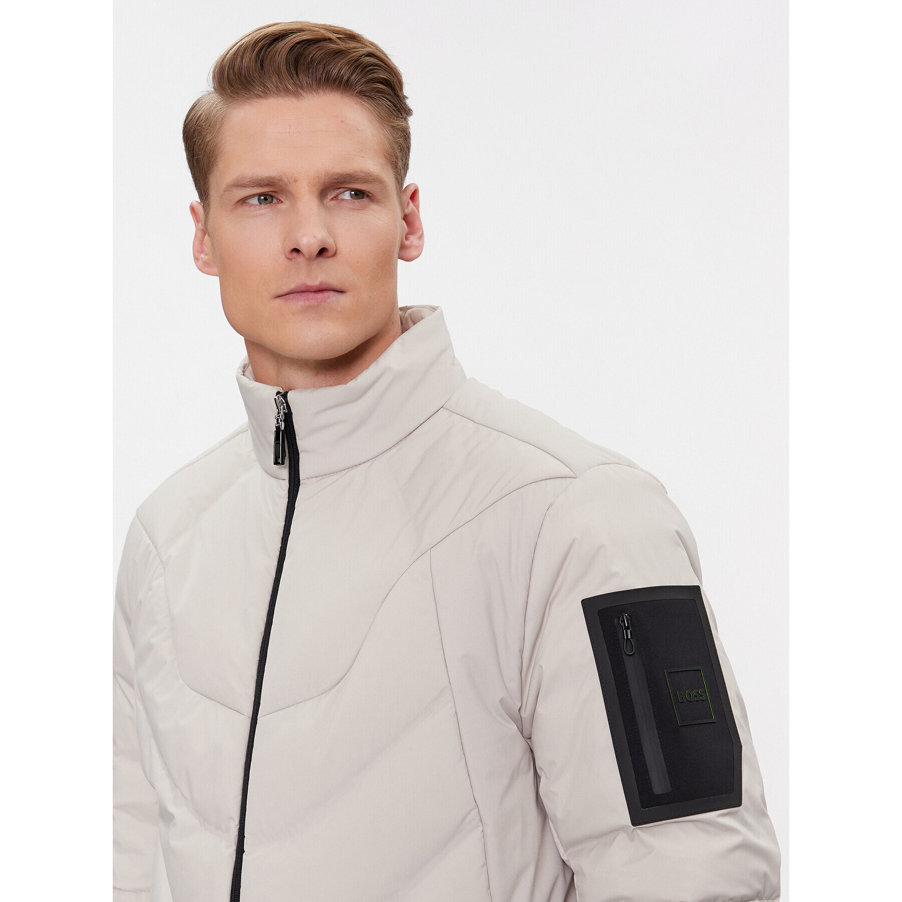 Boss Пухено яке J_Titanium 50505233 Бежов Regular Fit - Pepit.bg