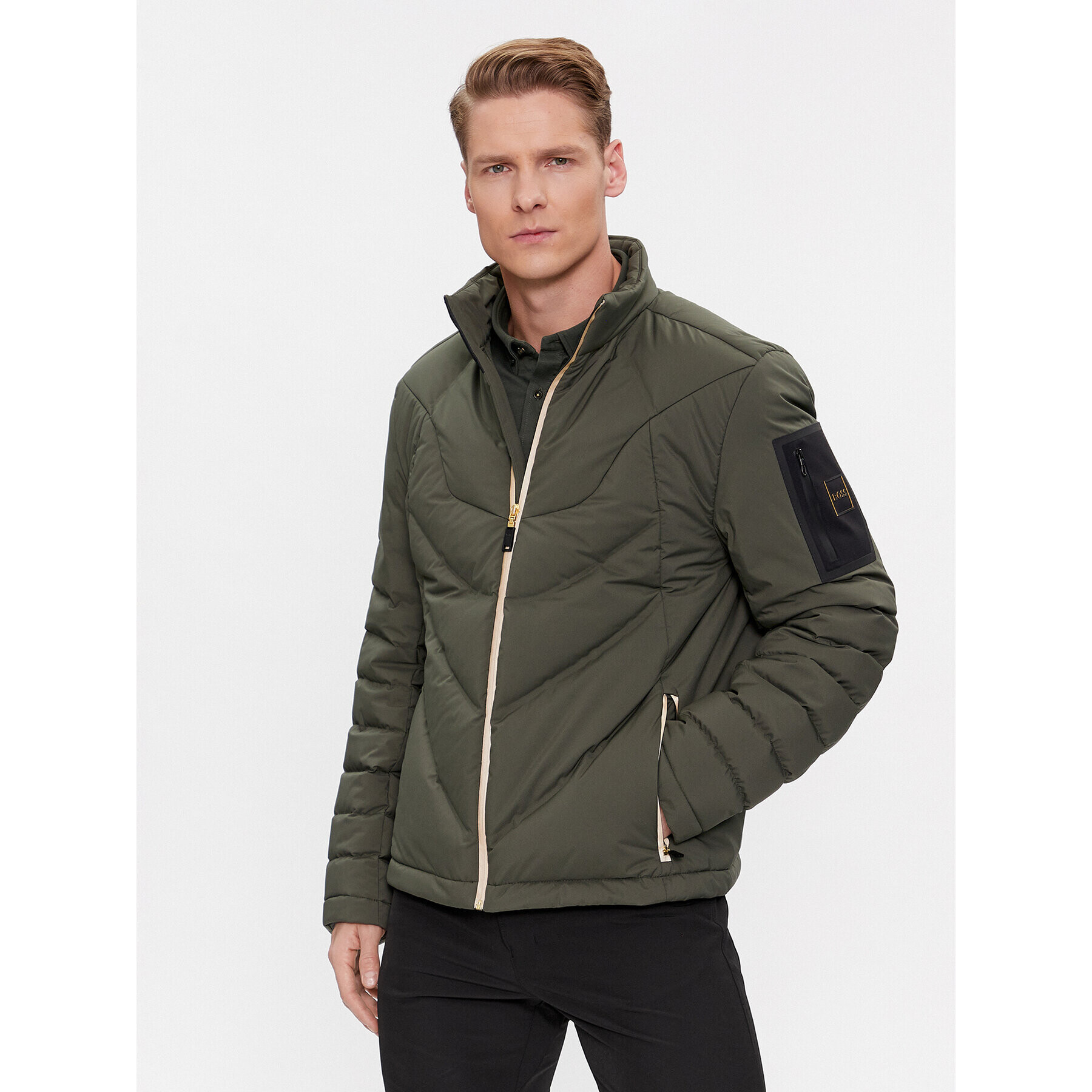 Boss Пухено яке J_Titanium 50505233 Зелен Regular Fit - Pepit.bg