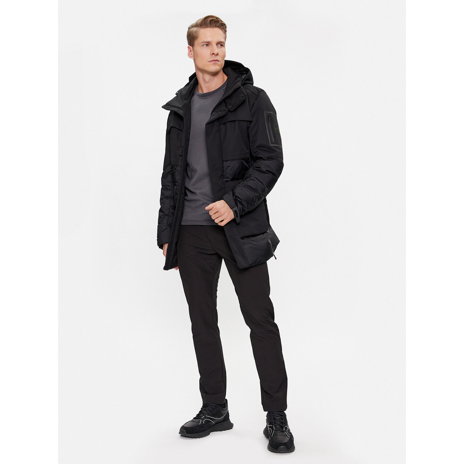 Boss Пухено яке J_Zefiro2 50501608 Черен Regular Fit - Pepit.bg