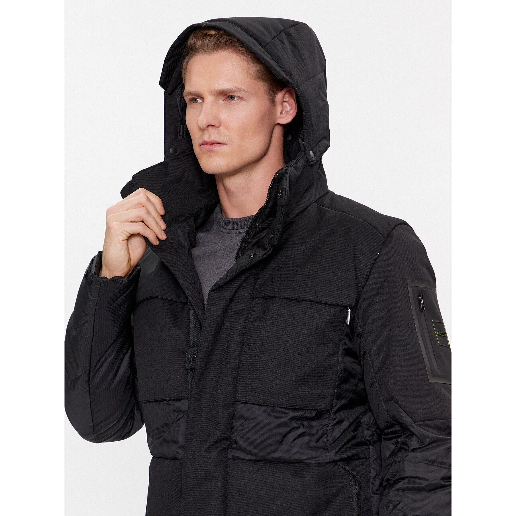 Boss Пухено яке J_Zefiro2 50501608 Черен Regular Fit - Pepit.bg