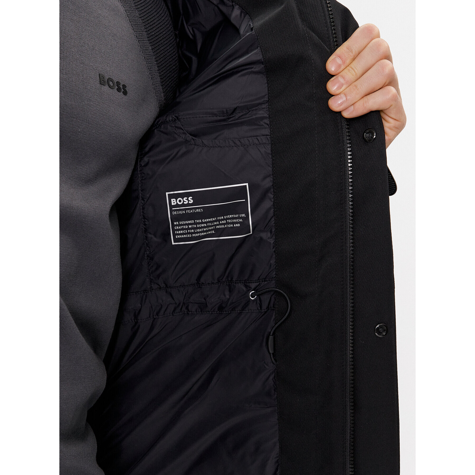 Boss Пухено яке J_Zefiro2 50501608 Черен Regular Fit - Pepit.bg