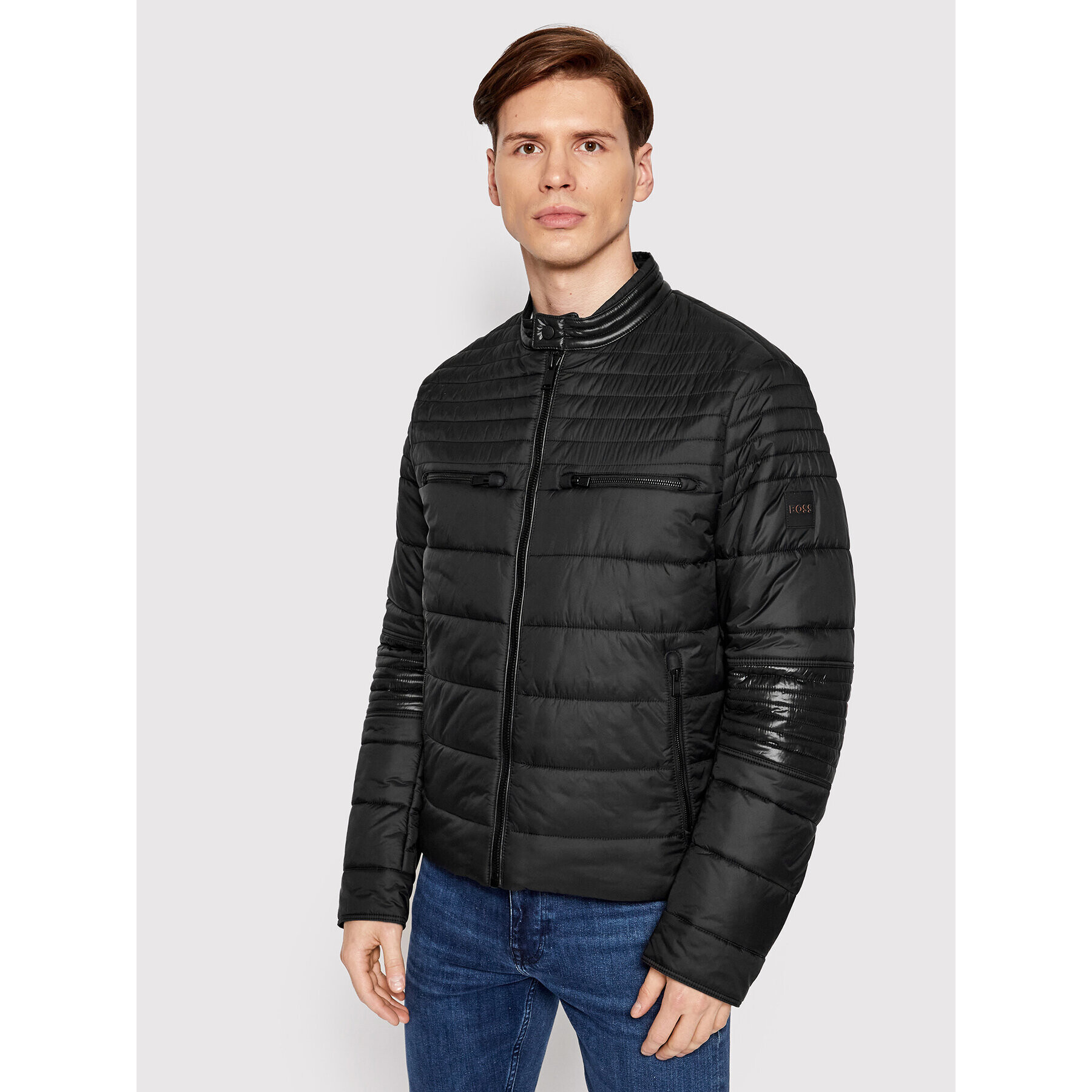 Boss Пухено яке Odiddy 50463967 Черен Regular Fit - Pepit.bg