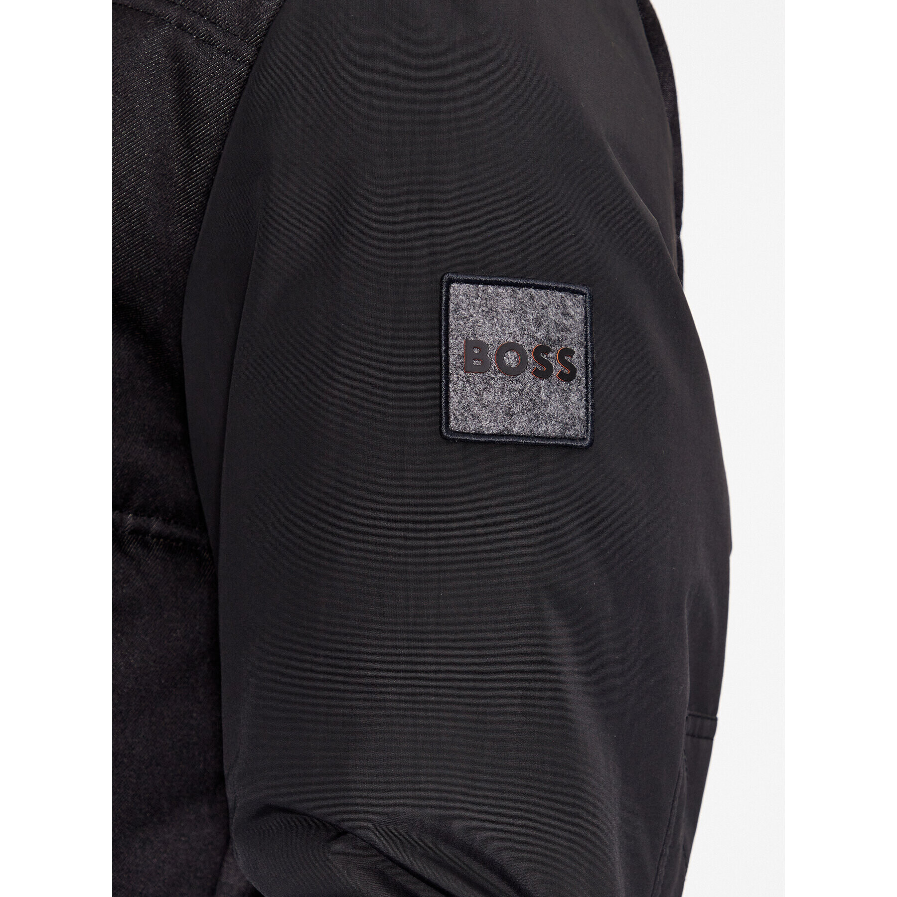 Boss Пухено яке Oglitch 50504445 Черен Relaxed Fit - Pepit.bg