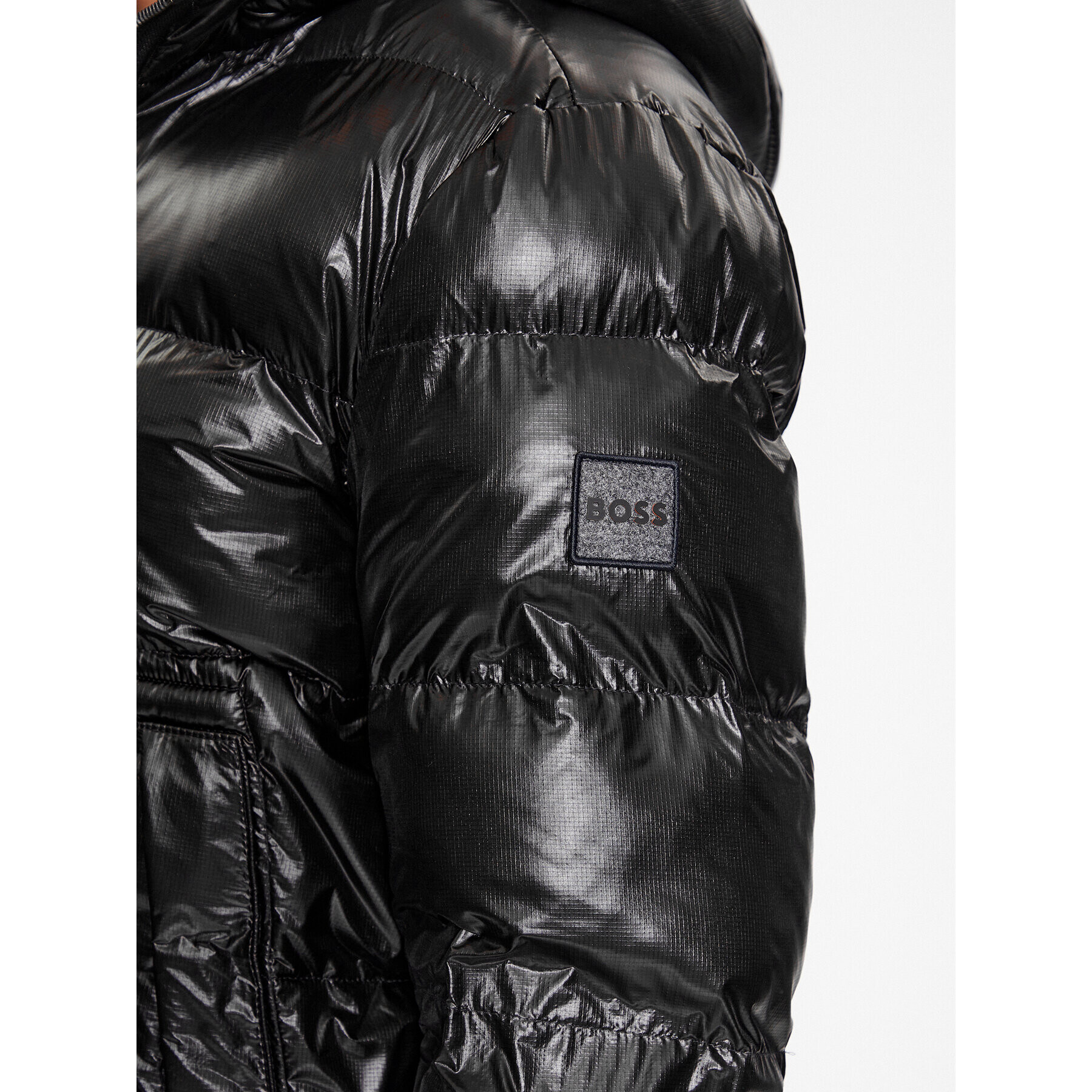 Boss Пухено яке Okobra 50498234 Черен Regular Fit - Pepit.bg