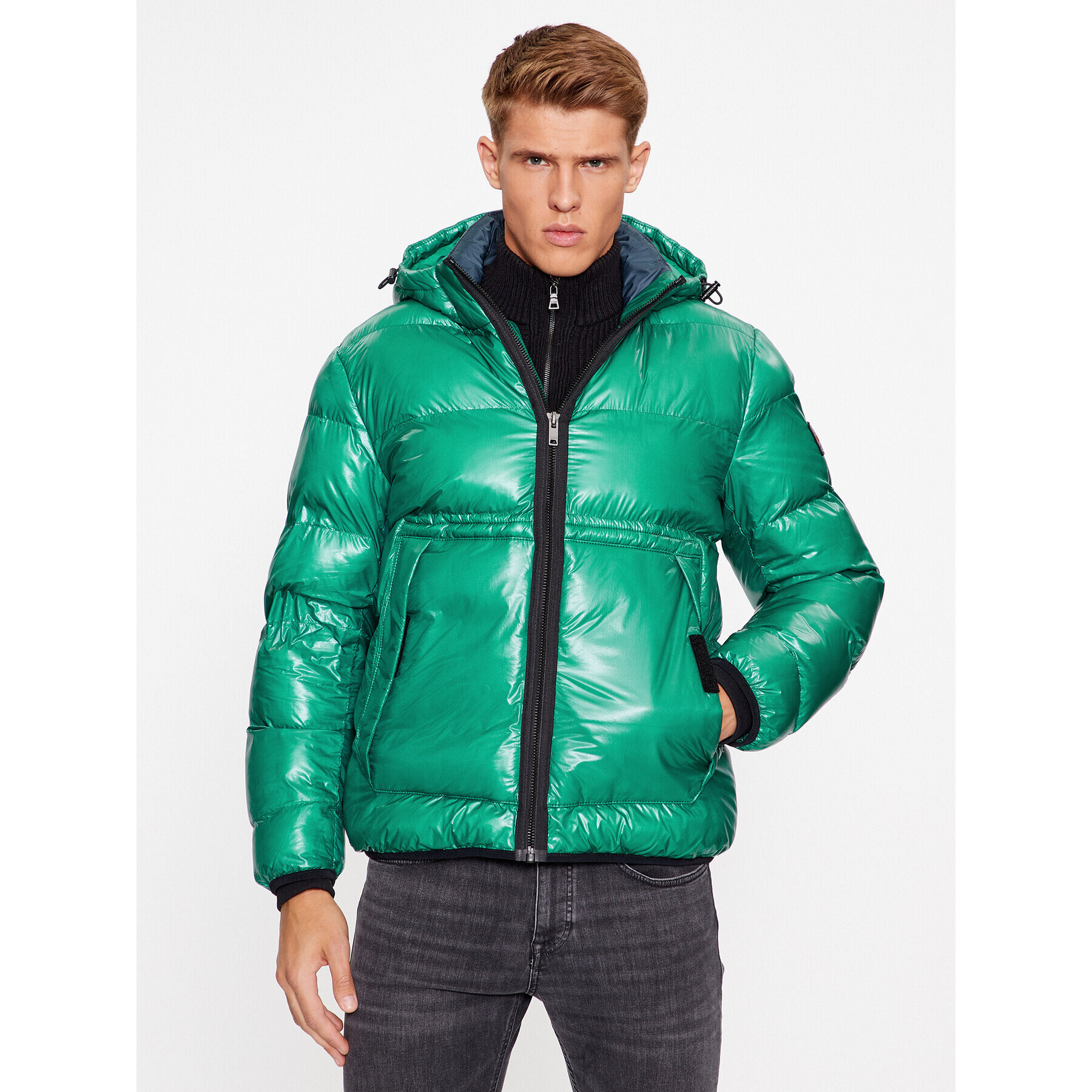 Boss Пухено яке Okobra 50498234 Зелен Regular Fit - Pepit.bg