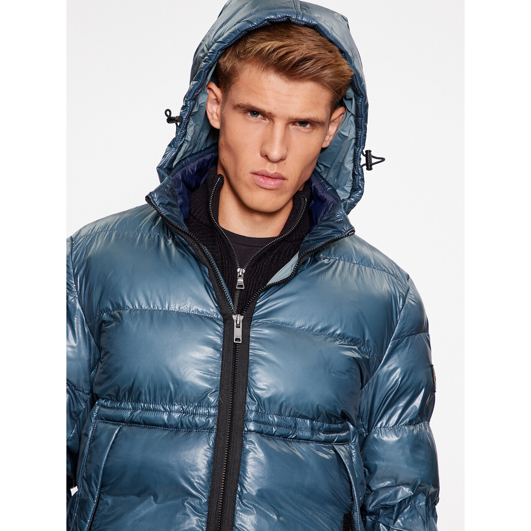 Boss Пухено яке Okobra 50498234 Зелен Regular Fit - Pepit.bg