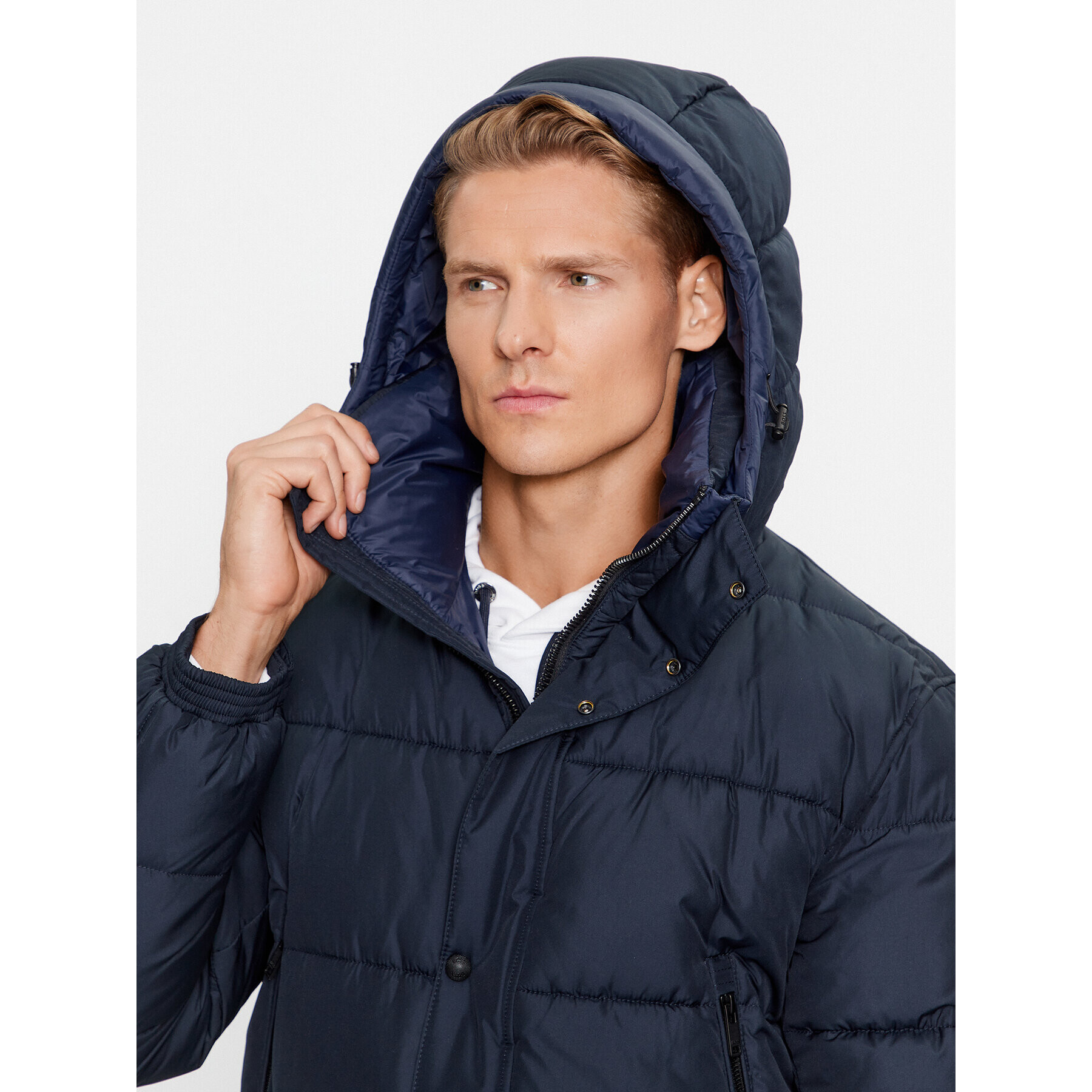 Boss Пухено яке Omaris 50499542 Тъмносин Regular Fit - Pepit.bg