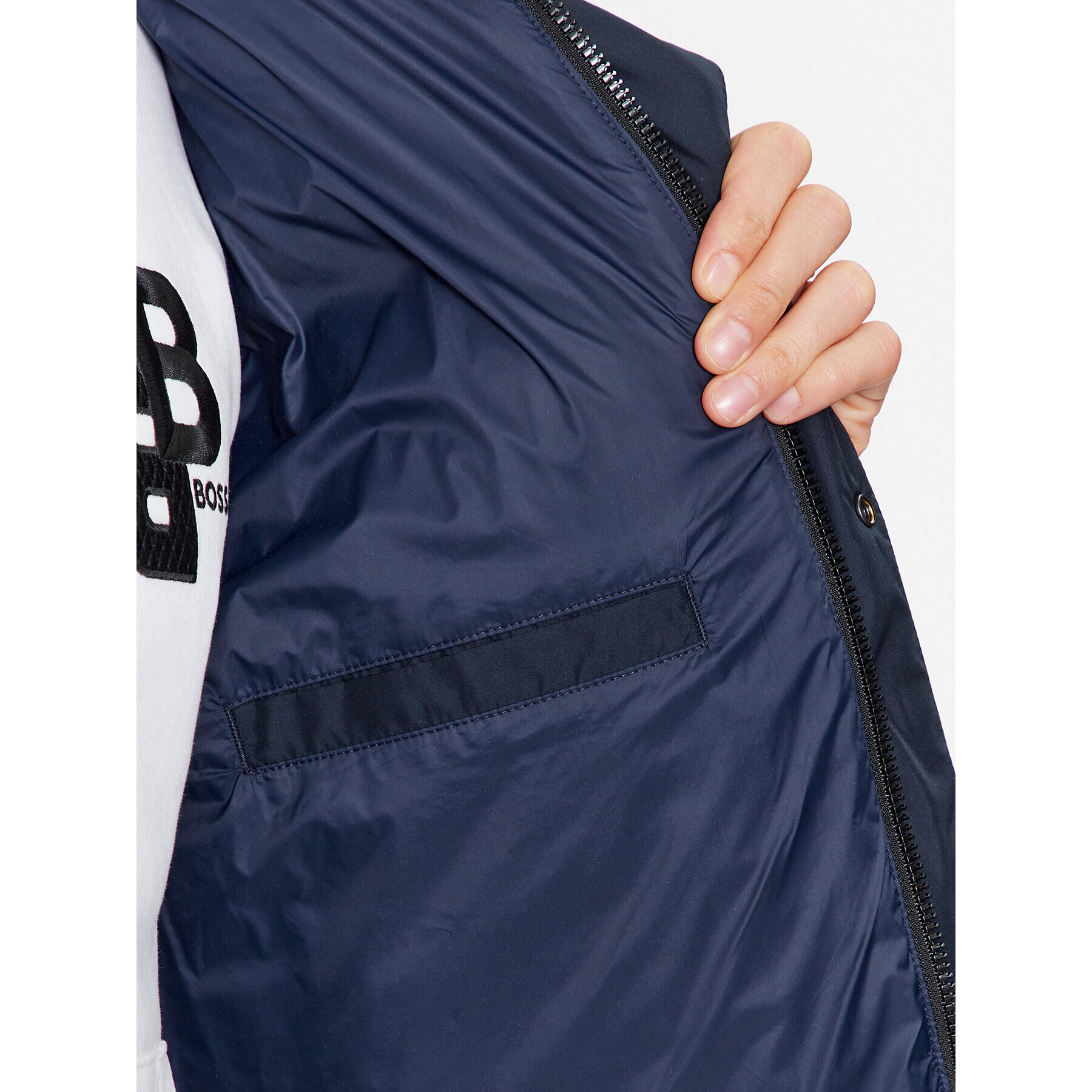 Boss Пухено яке Omaris 50499542 Тъмносин Regular Fit - Pepit.bg