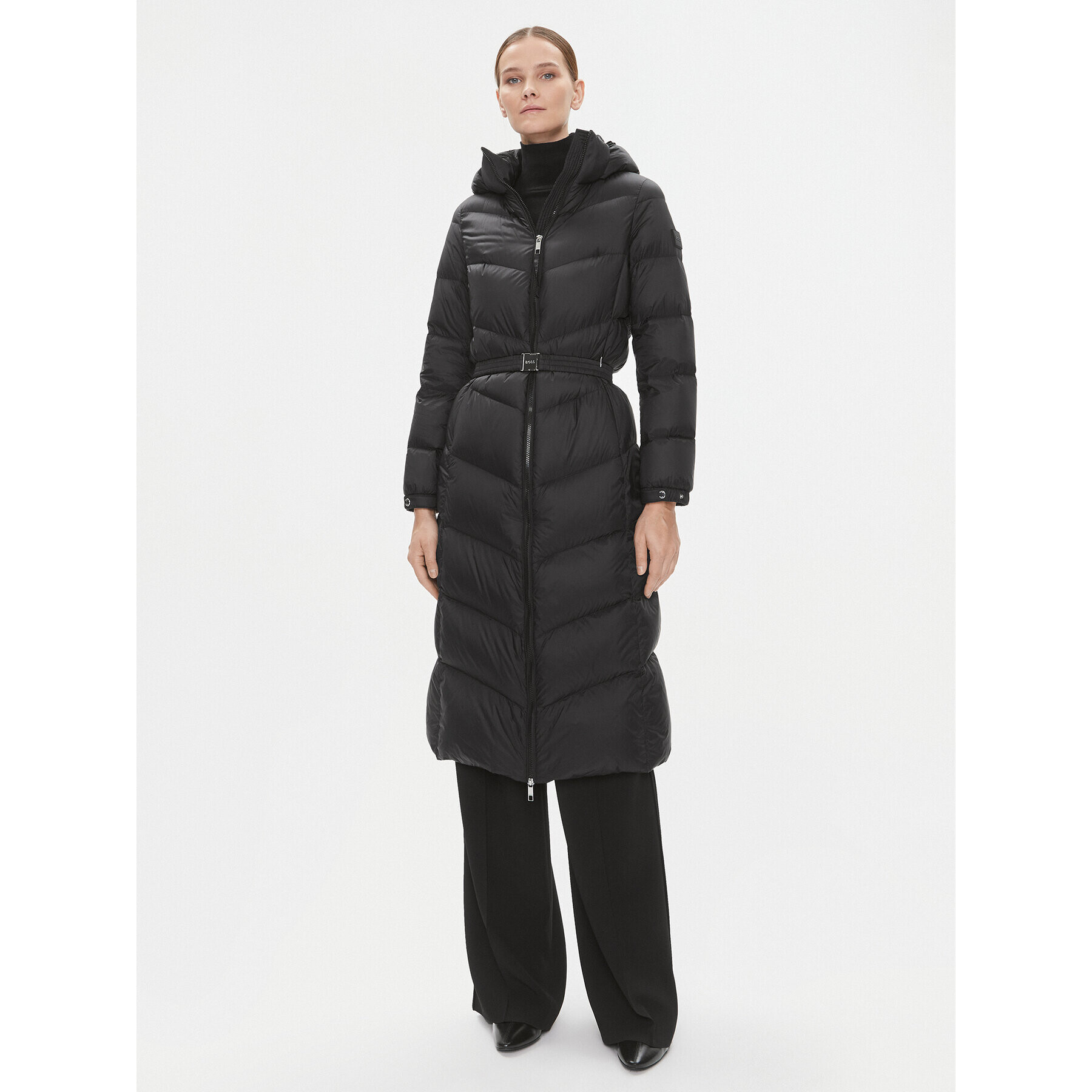 Boss Пухено яке Pamaxi2 50501114 Черен Slim Fit - Pepit.bg