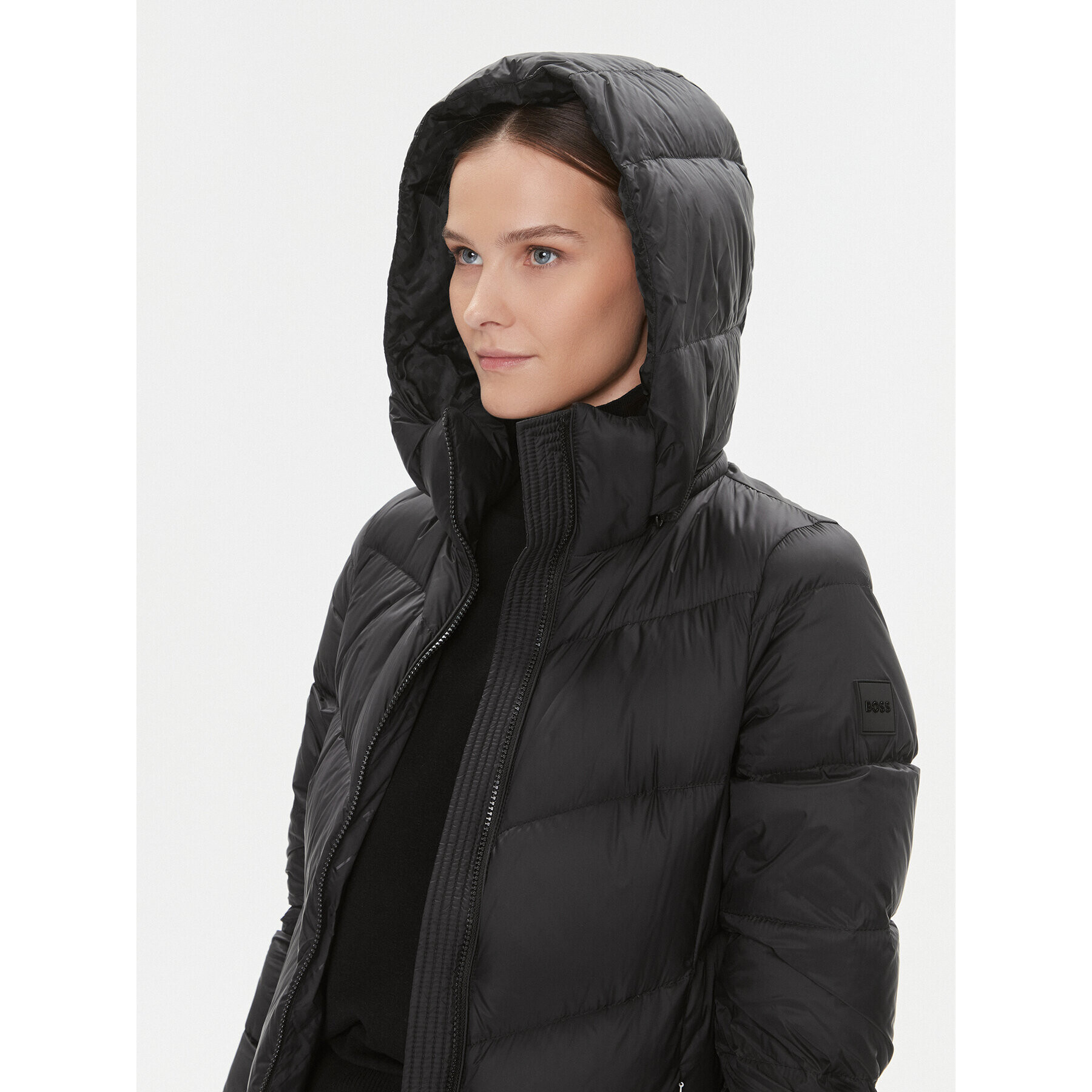 Boss Пухено яке Pamaxi2 50501114 Черен Slim Fit - Pepit.bg