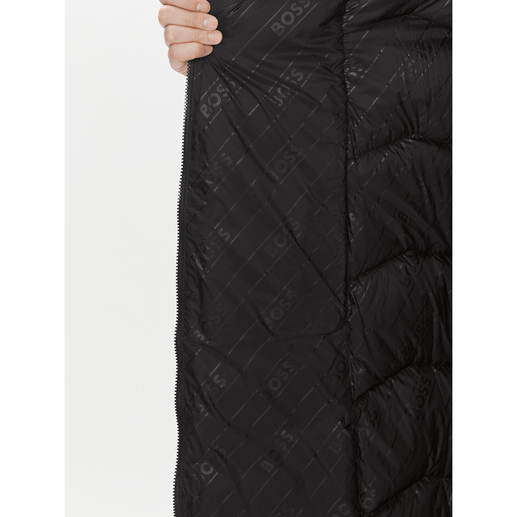 Boss Пухено яке Pamaxi2 50501114 Черен Slim Fit - Pepit.bg