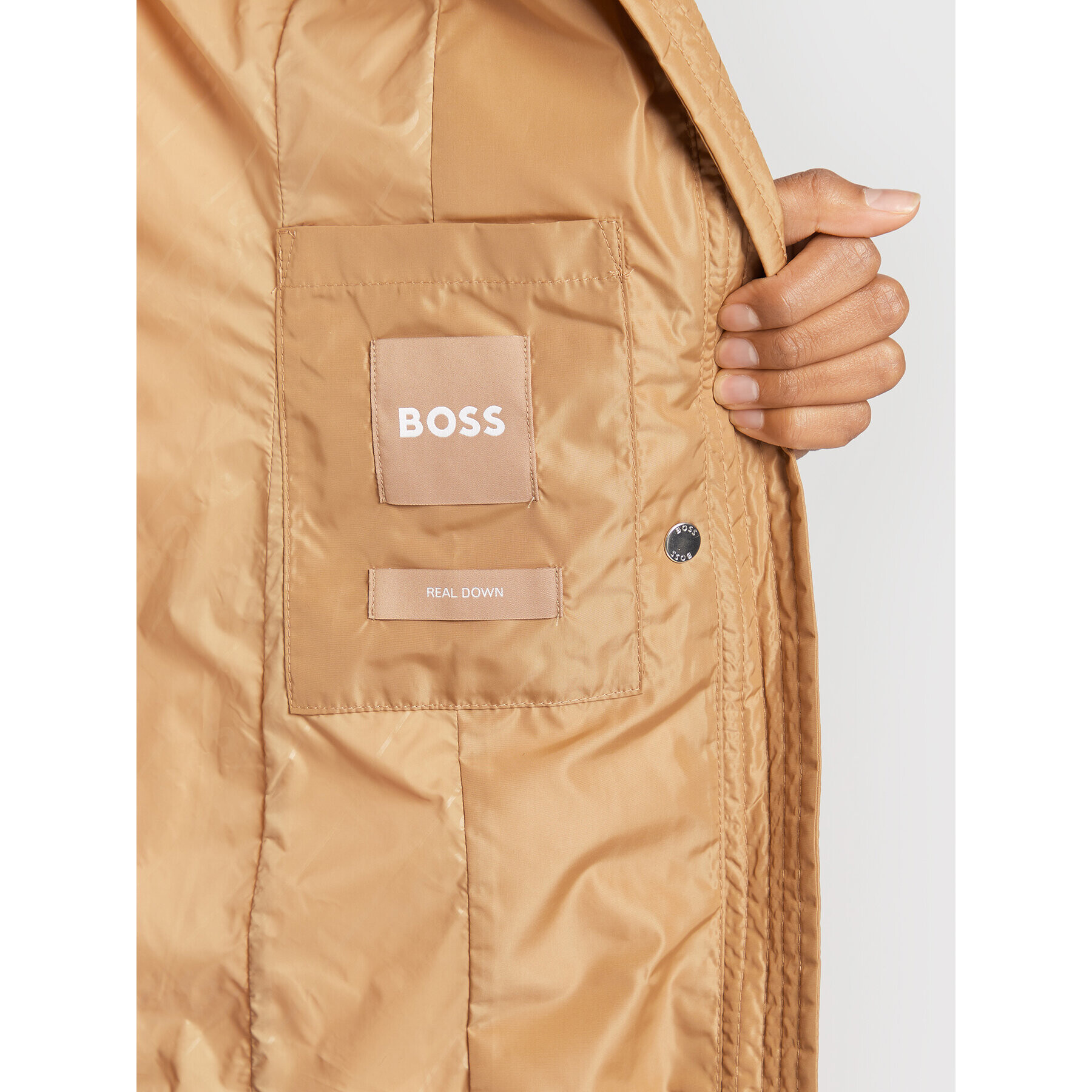 Boss Пухено яке Patantan3 50478144 Бежов Regular Fit - Pepit.bg