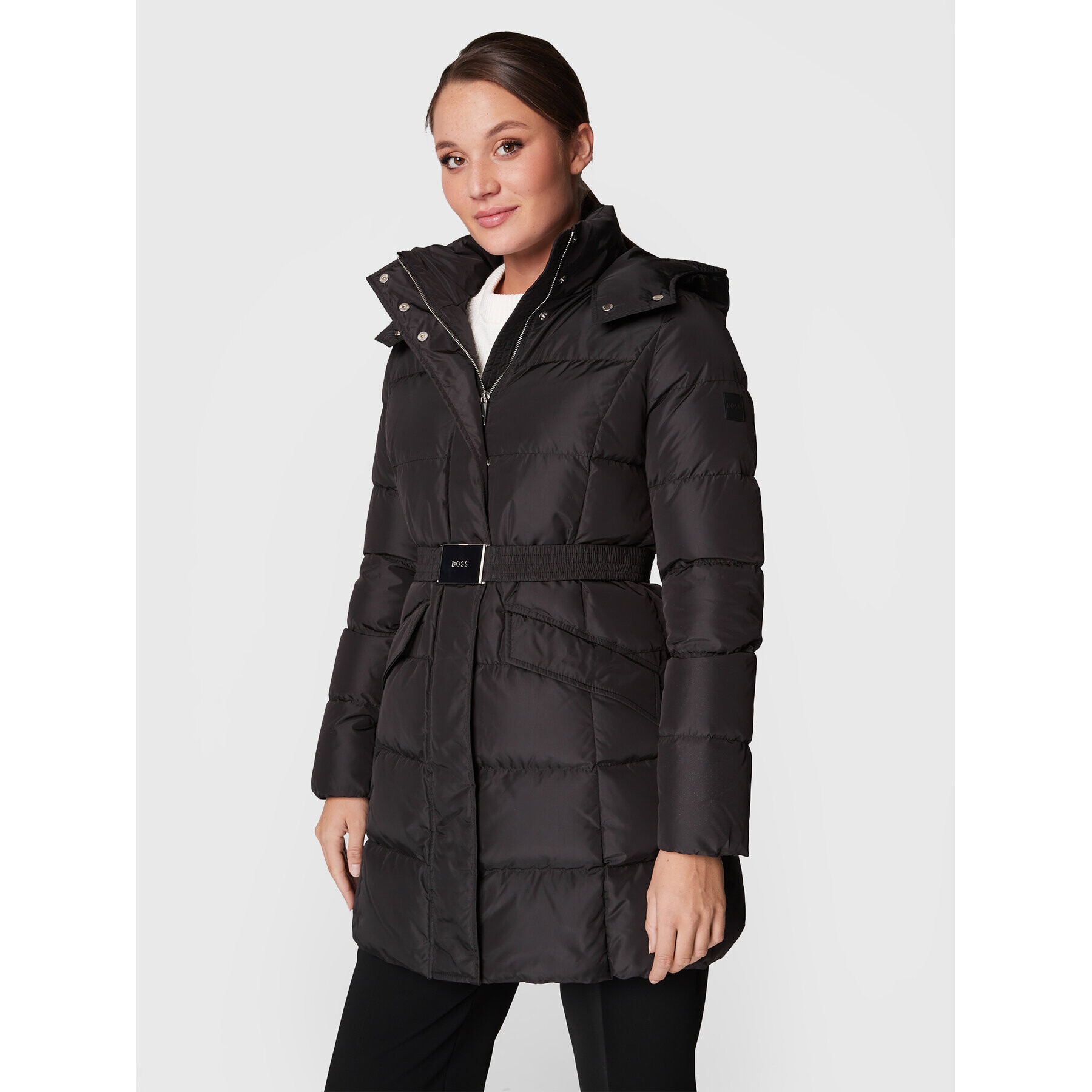 Boss Пухено яке Patantan3 50478144 Черен Regular Fit - Pepit.bg