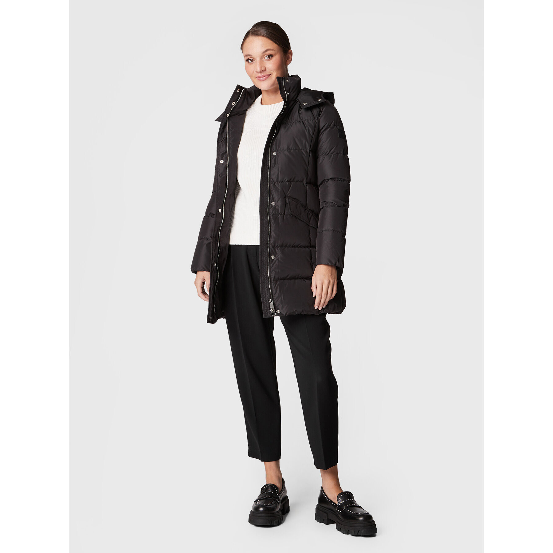 Boss Пухено яке Patantan3 50478144 Черен Regular Fit - Pepit.bg