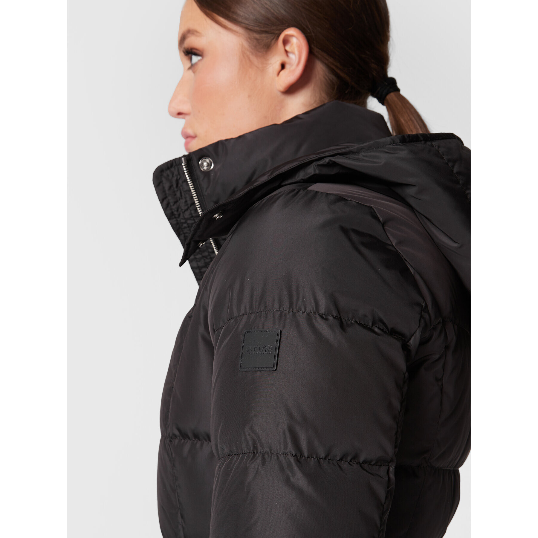 Boss Пухено яке Patantan3 50478144 Черен Regular Fit - Pepit.bg