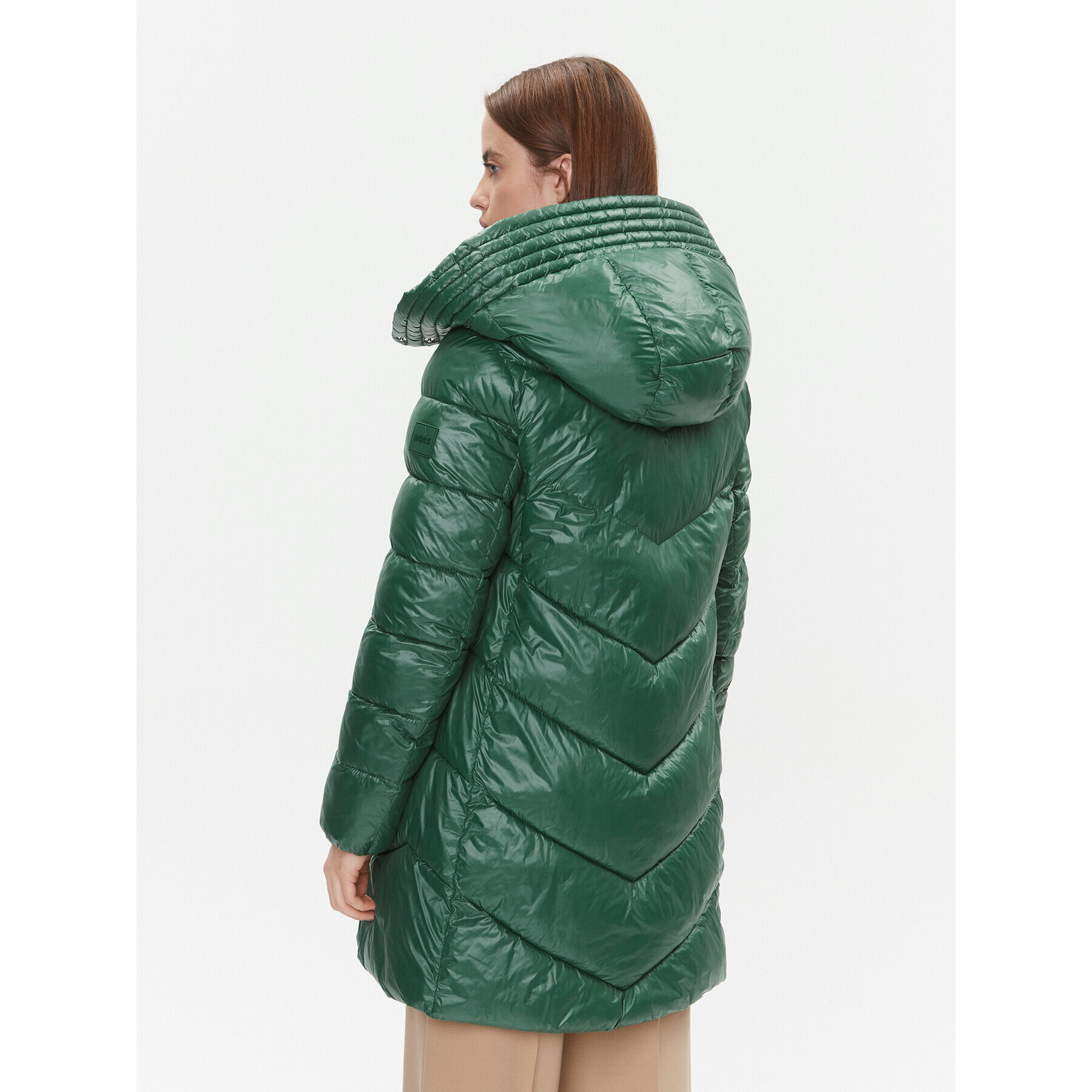 Boss Пухено яке Petrana2 50501090 Зелен Regular Fit - Pepit.bg