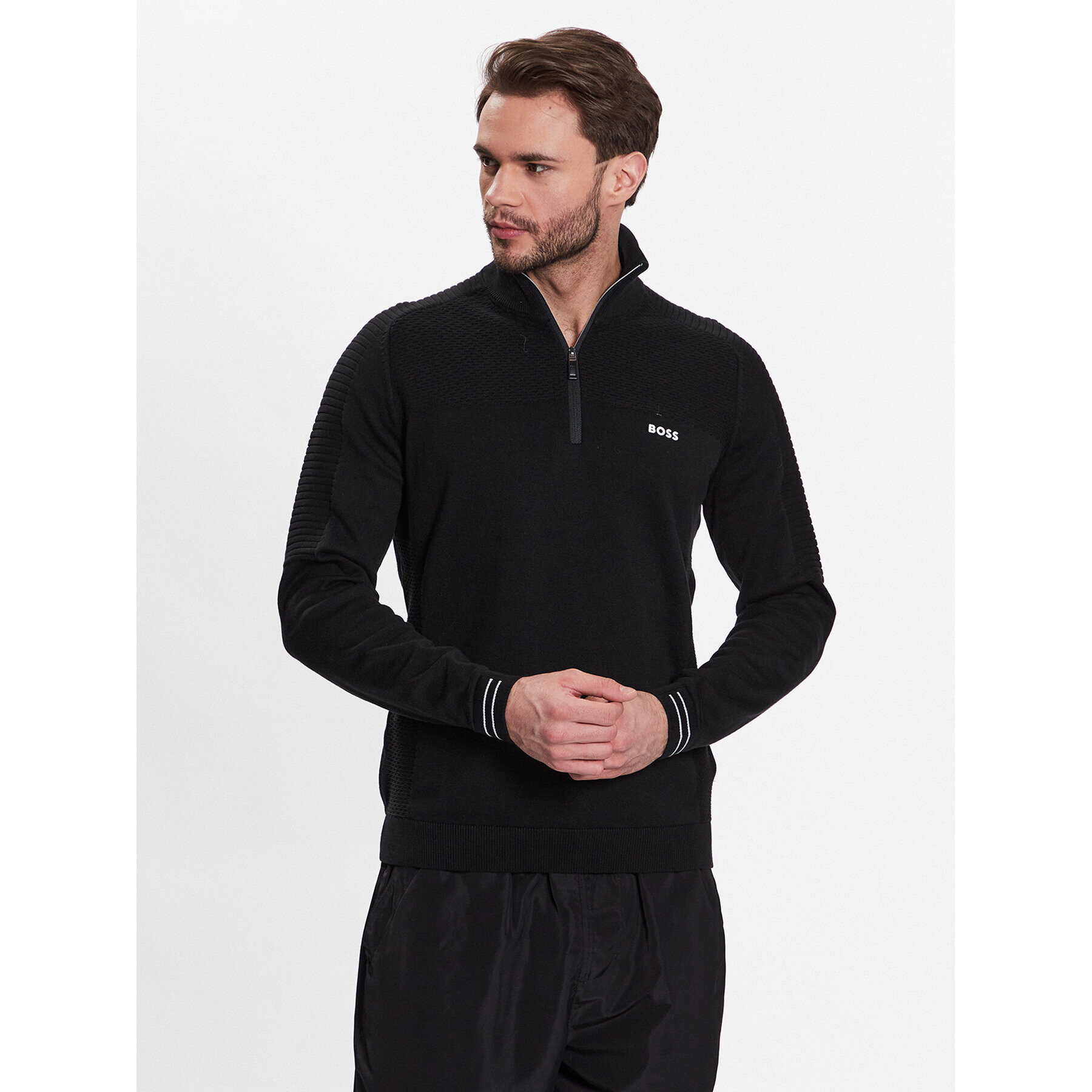 Boss Пуловер 50482399 Черен Regular Fit - Pepit.bg