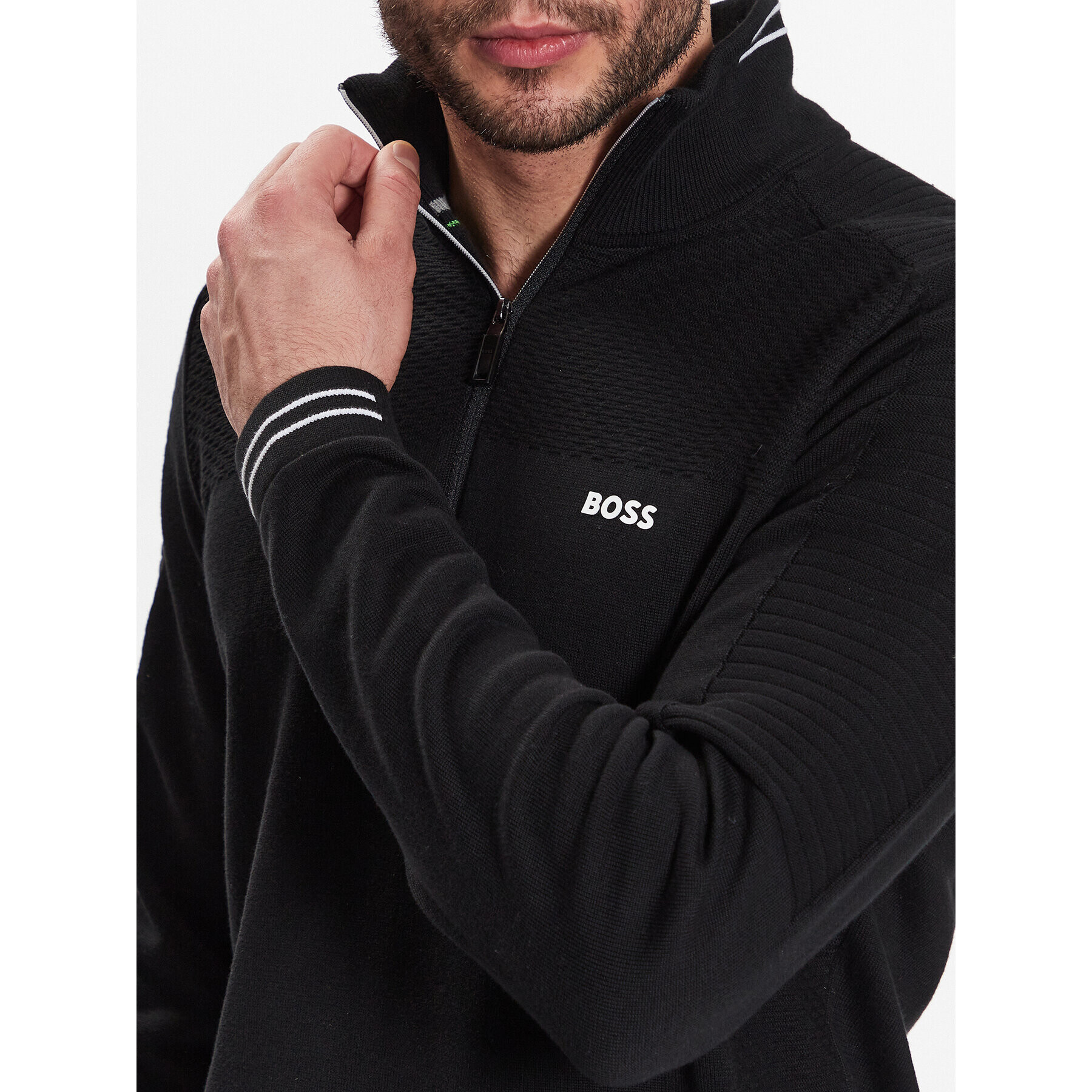 Boss Пуловер 50482399 Черен Regular Fit - Pepit.bg
